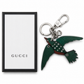Gucci Green Wood & Crystal Bird Bag Charm – Silver Hardware
