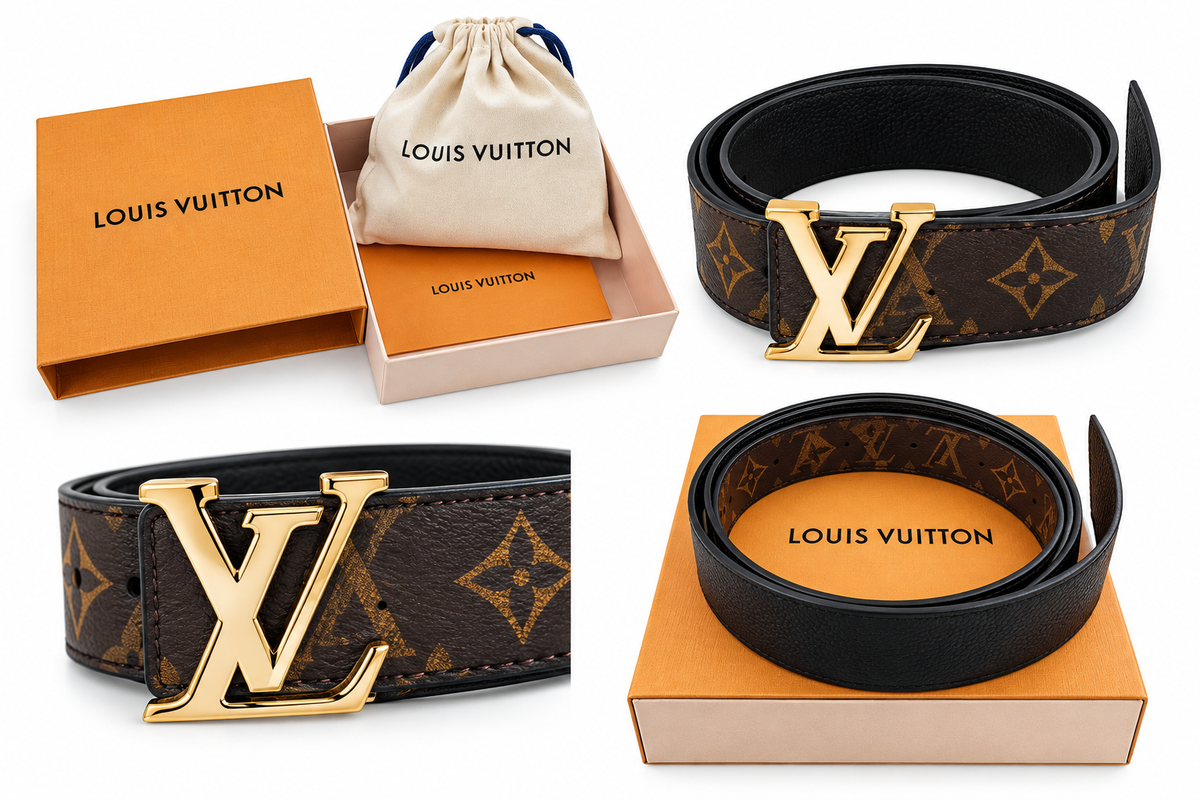 Louis Vuitton Reversible Monogram Belt – Size 85 / Gold Hardware