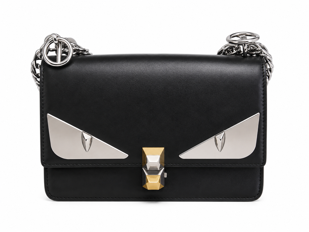Fendi Kan I Monster Black Silver Hardware