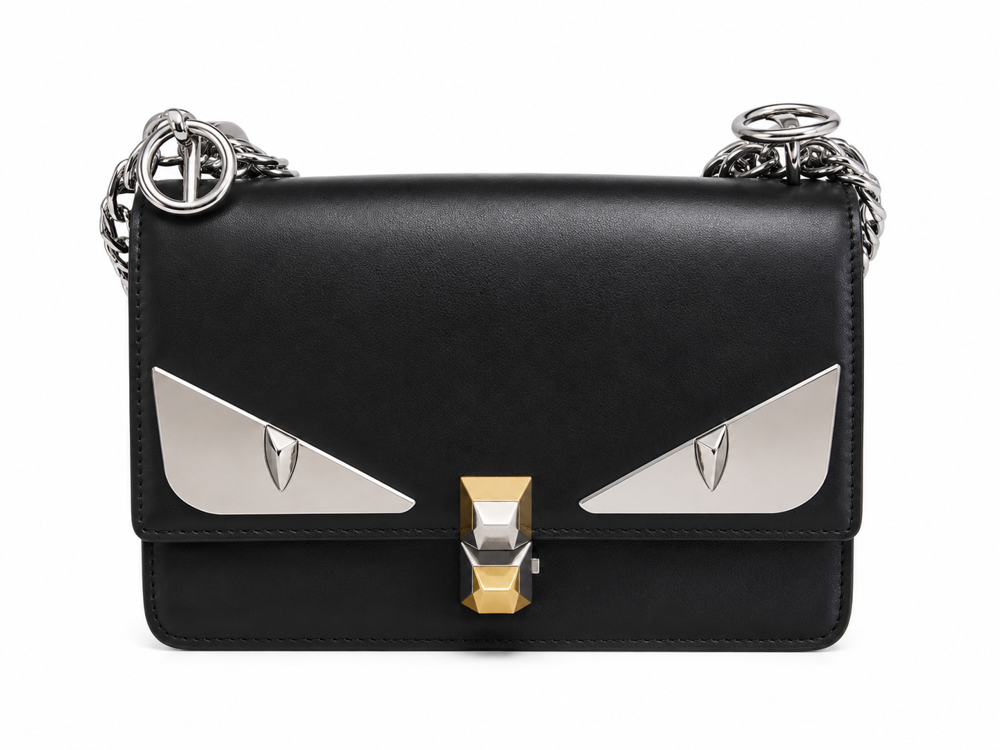 Fendi Kan I Monster Black Silver Hardware