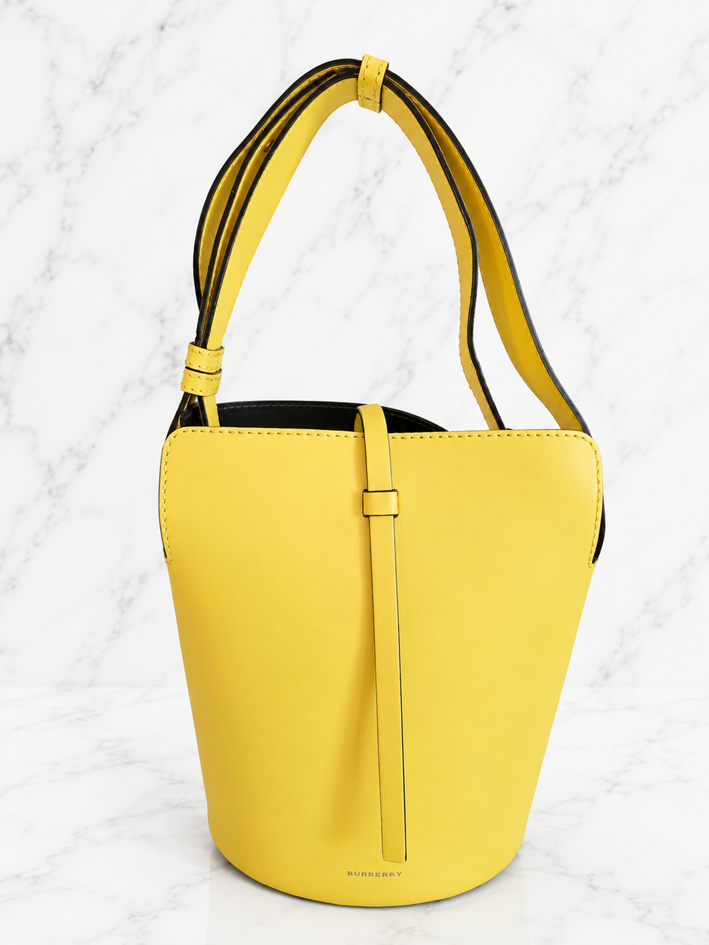 Burberry Small Leather Bucket Bag Yellow Gold Hardware