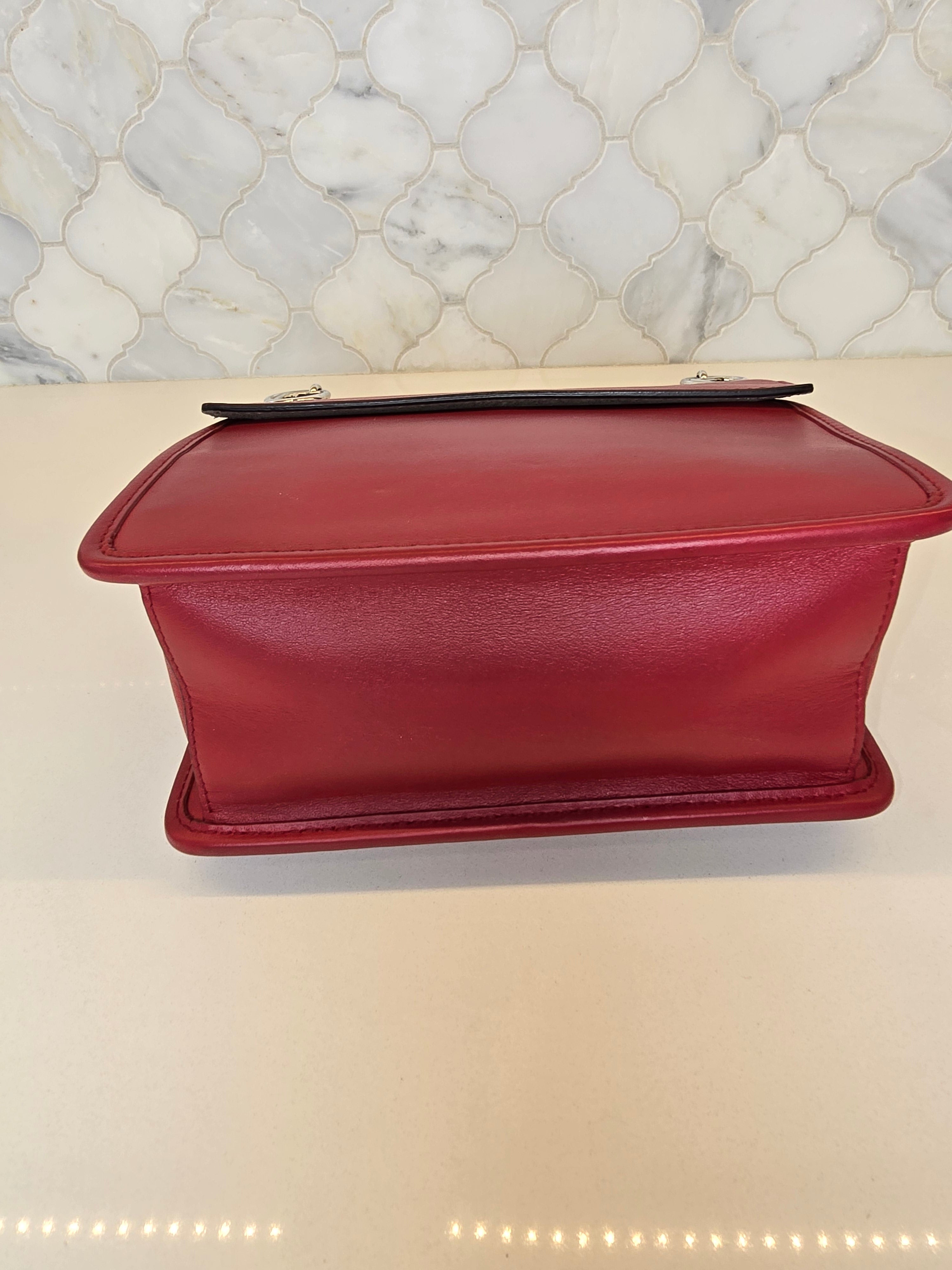 Fendi Calfskin Kan I Logo Crossbody – Red