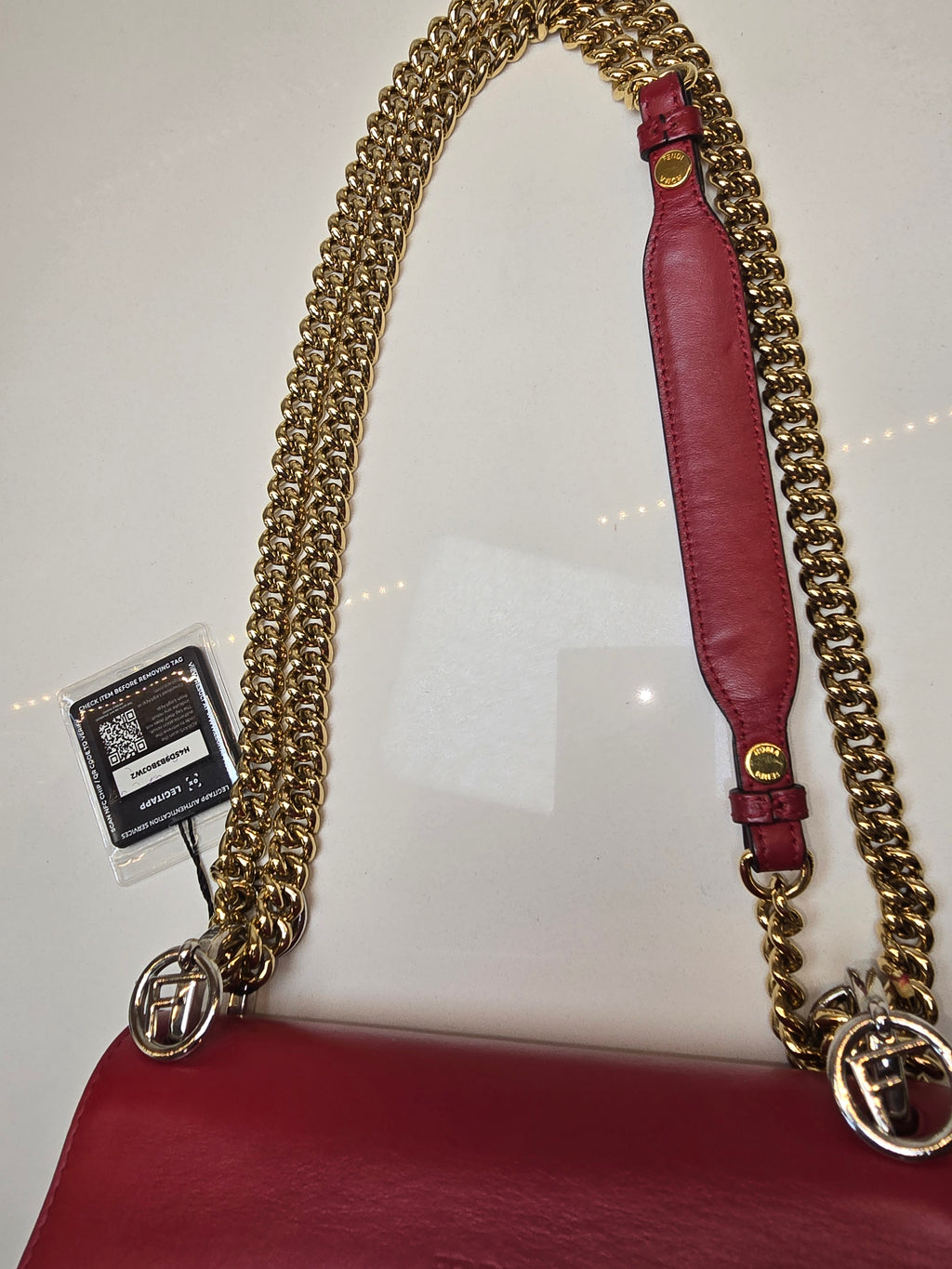 Fendi Calfskin Kan I Logo Crossbody – Red