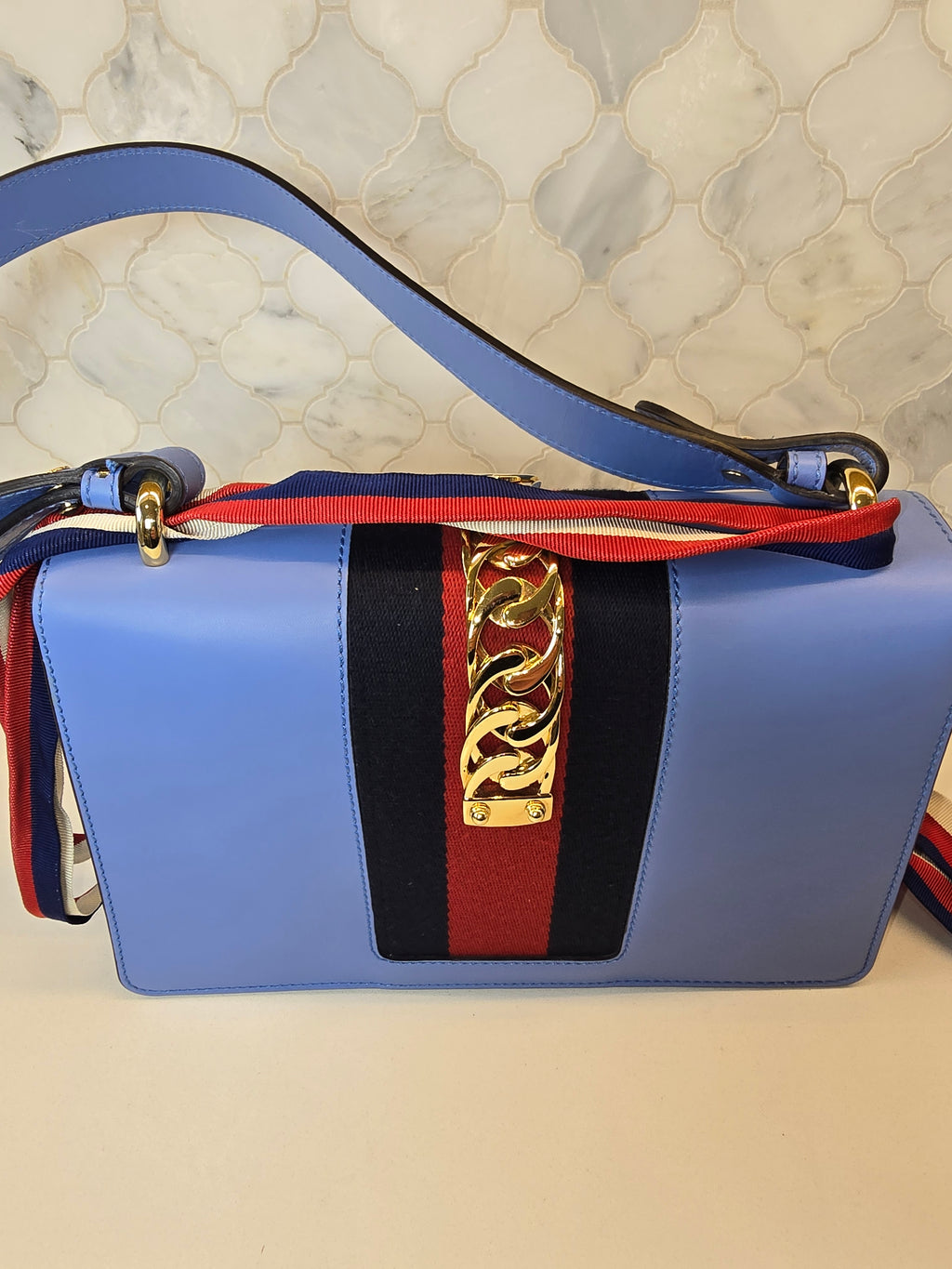 Gucci Calfskin Sylvie Small Bag – Blue