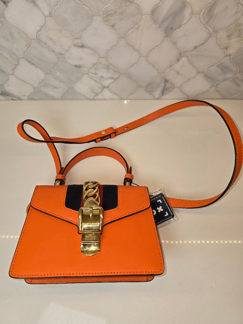Gucci Sylvie Mini Shoulder Bag in Orange