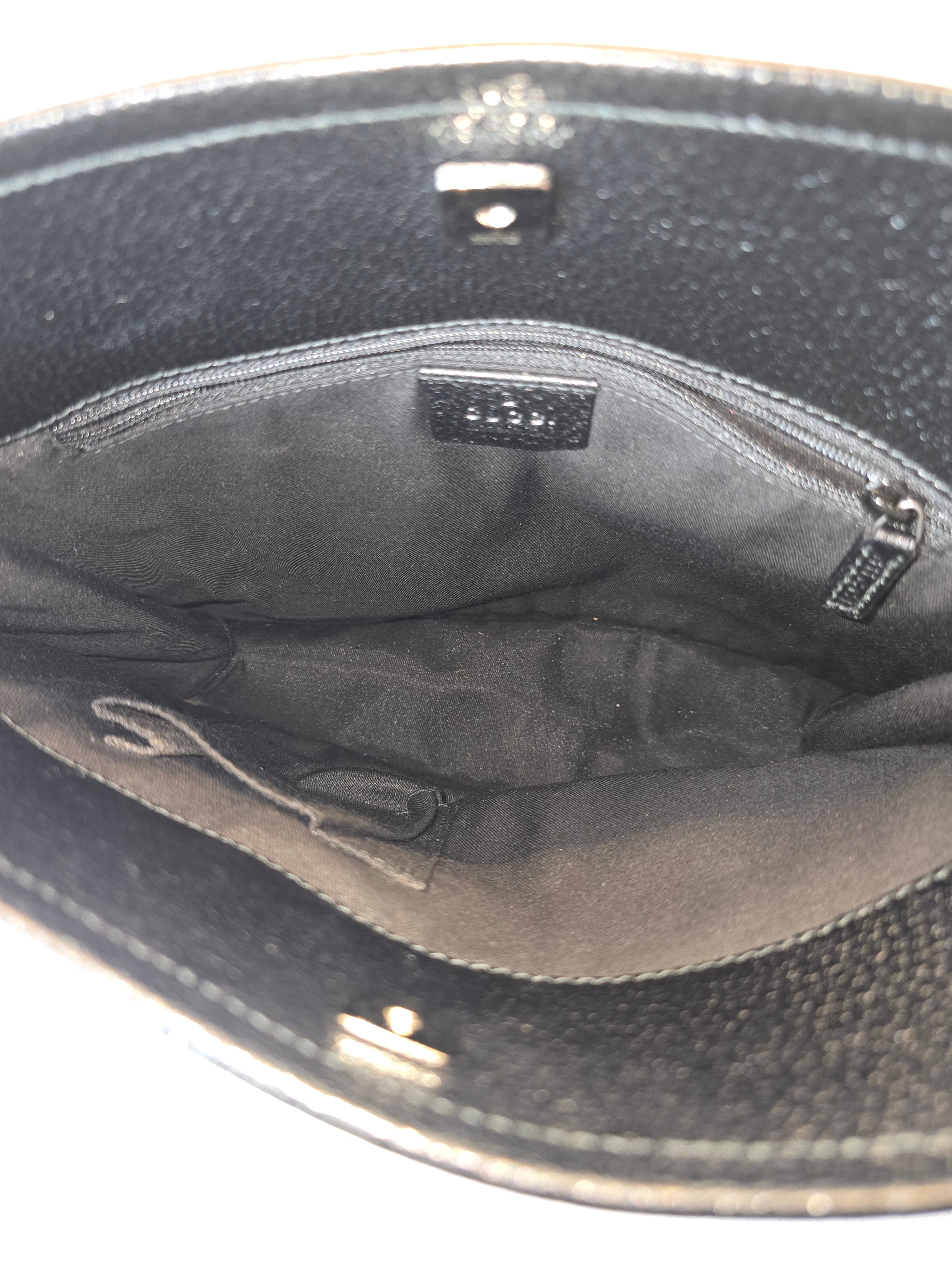 Gucci GG Canvas Shoulder Bag – Black with Silver Hardware