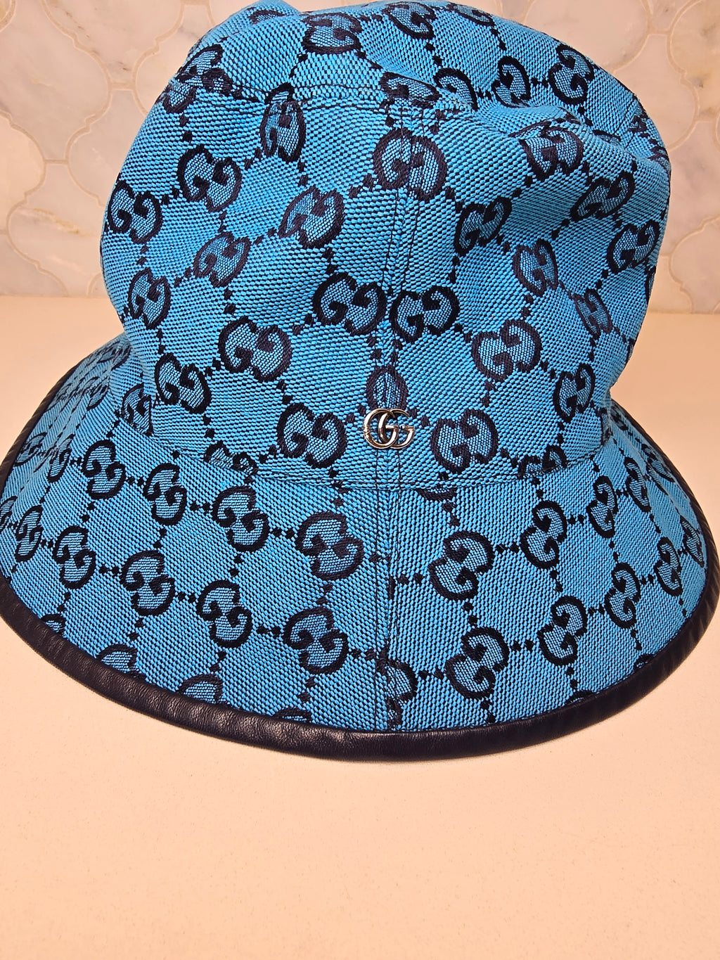 Blue Gucci Canvas Bucket Hat