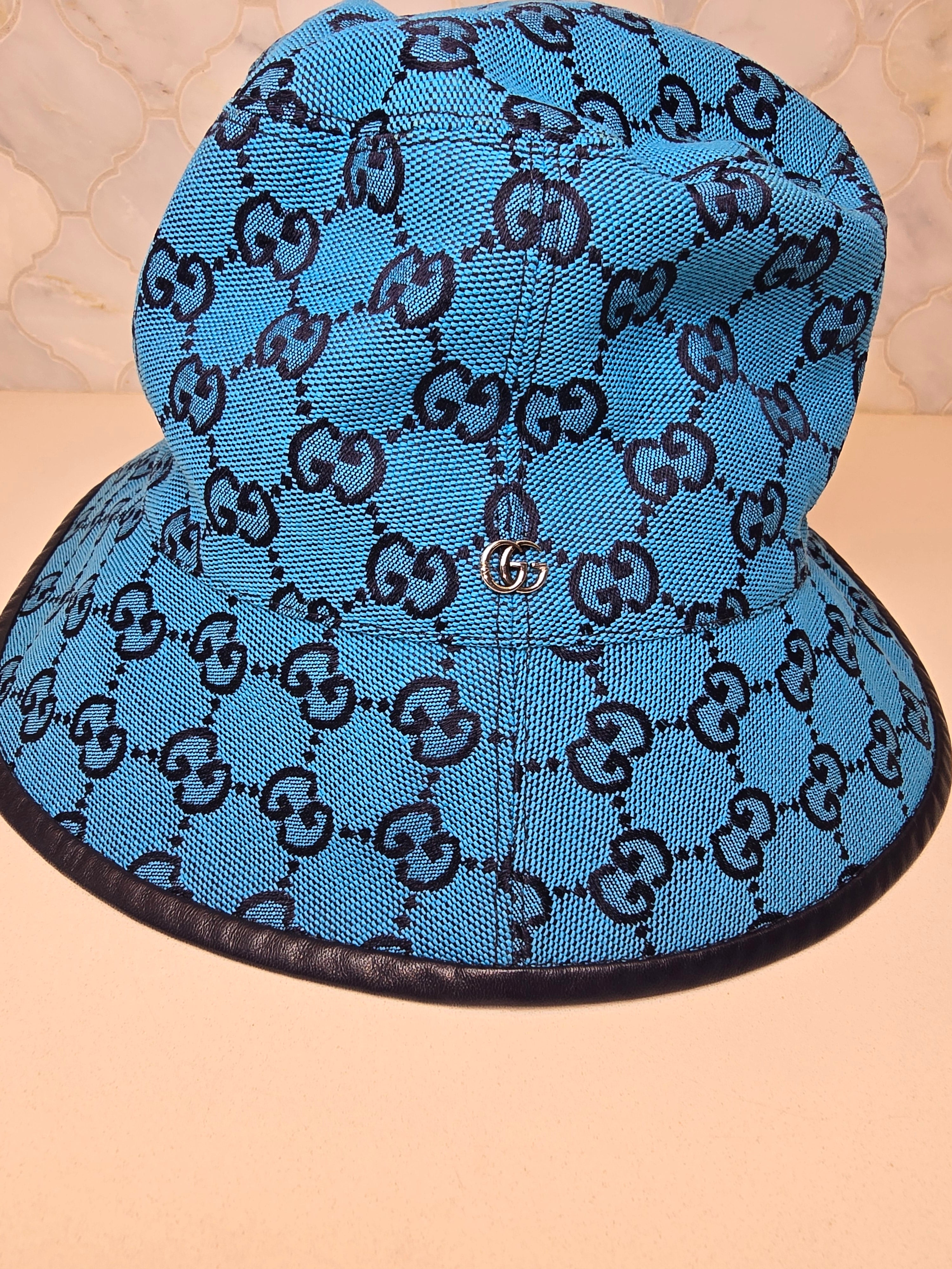 Blue Gucci Canvas Bucket Hat