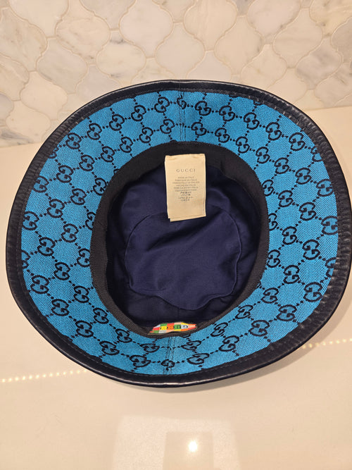 Blue Gucci Canvas Bucket Hat