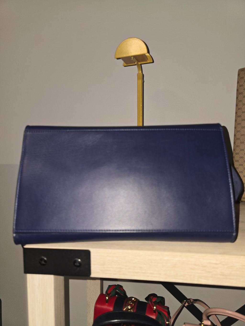 Céline Trapeze Medium – Navy Leather, Suede & Crocodile