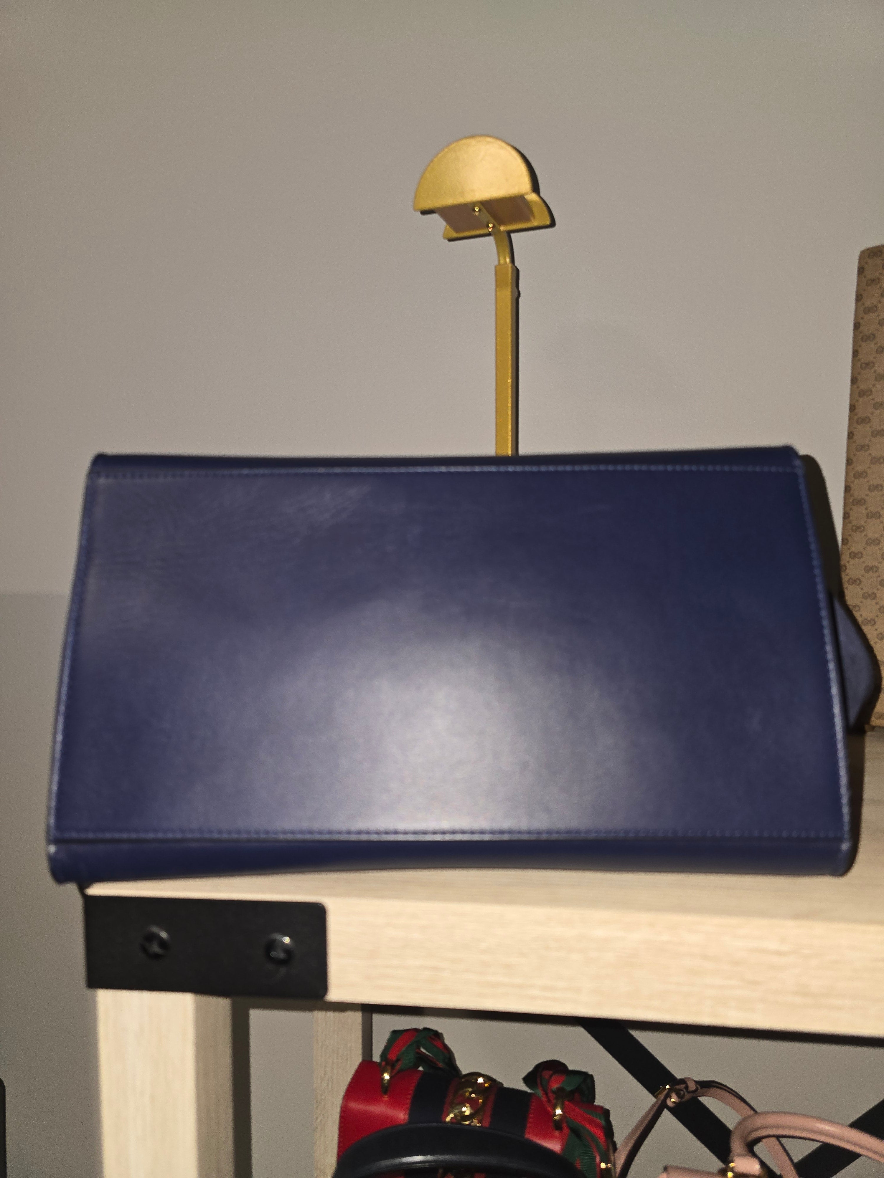 Céline Trapeze Medium – Navy Leather, Suede & Crocodile