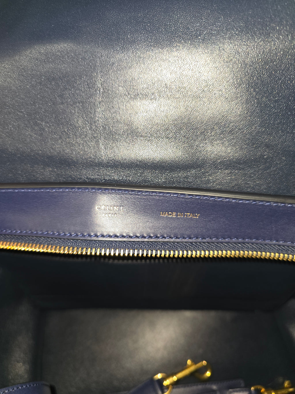 Céline Trapeze Medium – Navy Leather, Suede & Crocodile