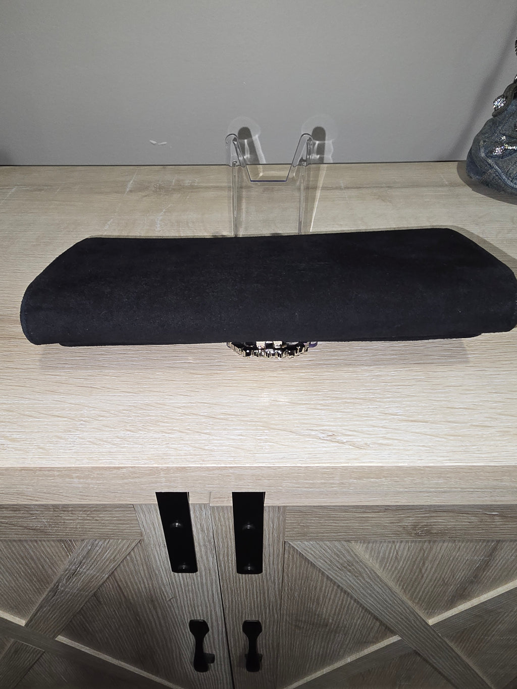 Gucci Black Suede Crystal Clutch