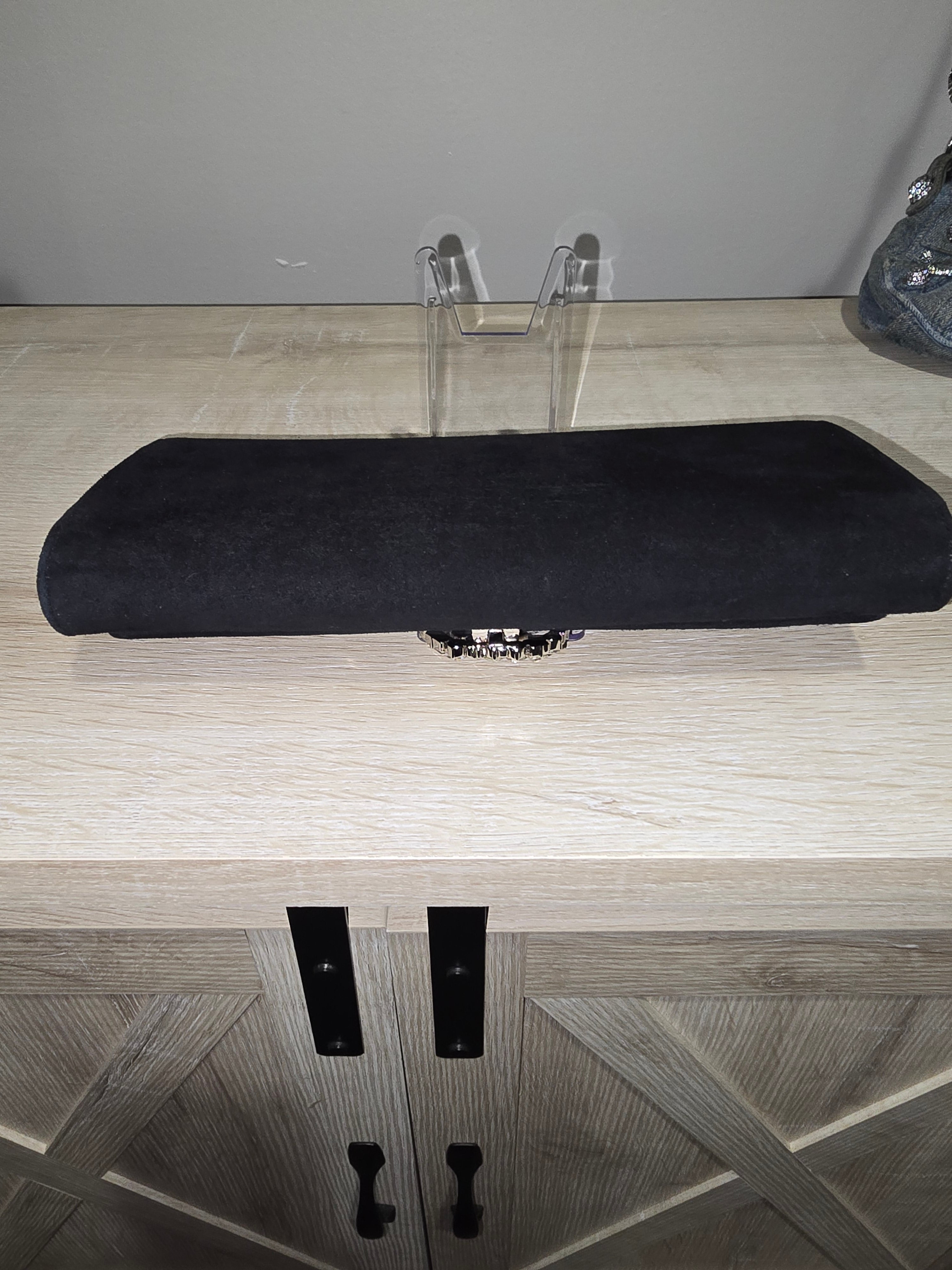 Gucci Black Suede Crystal Clutch