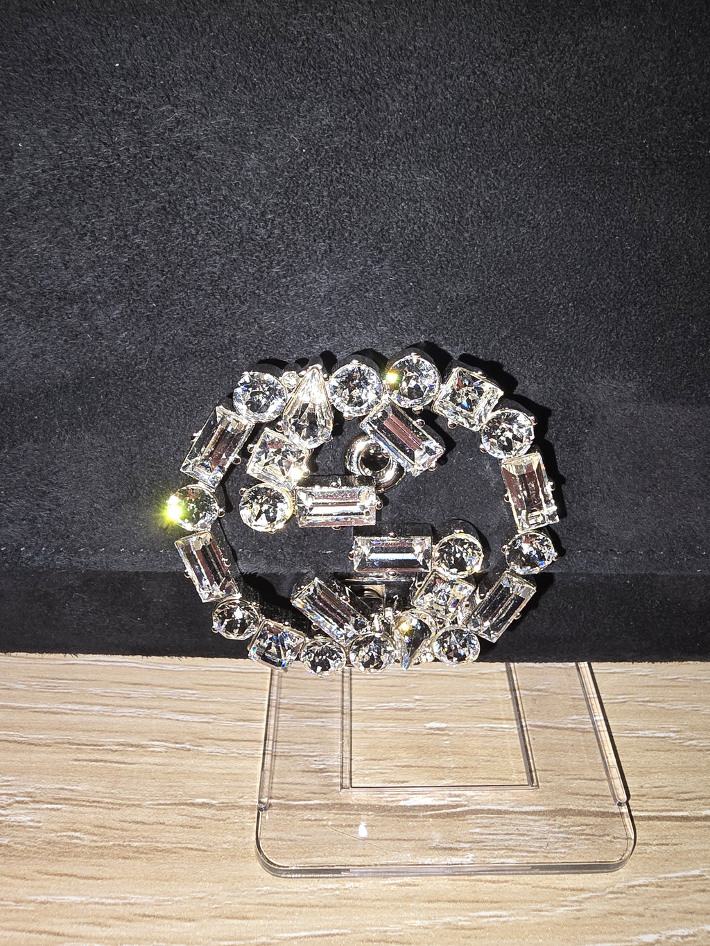 Gucci Black Suede Crystal Clutch