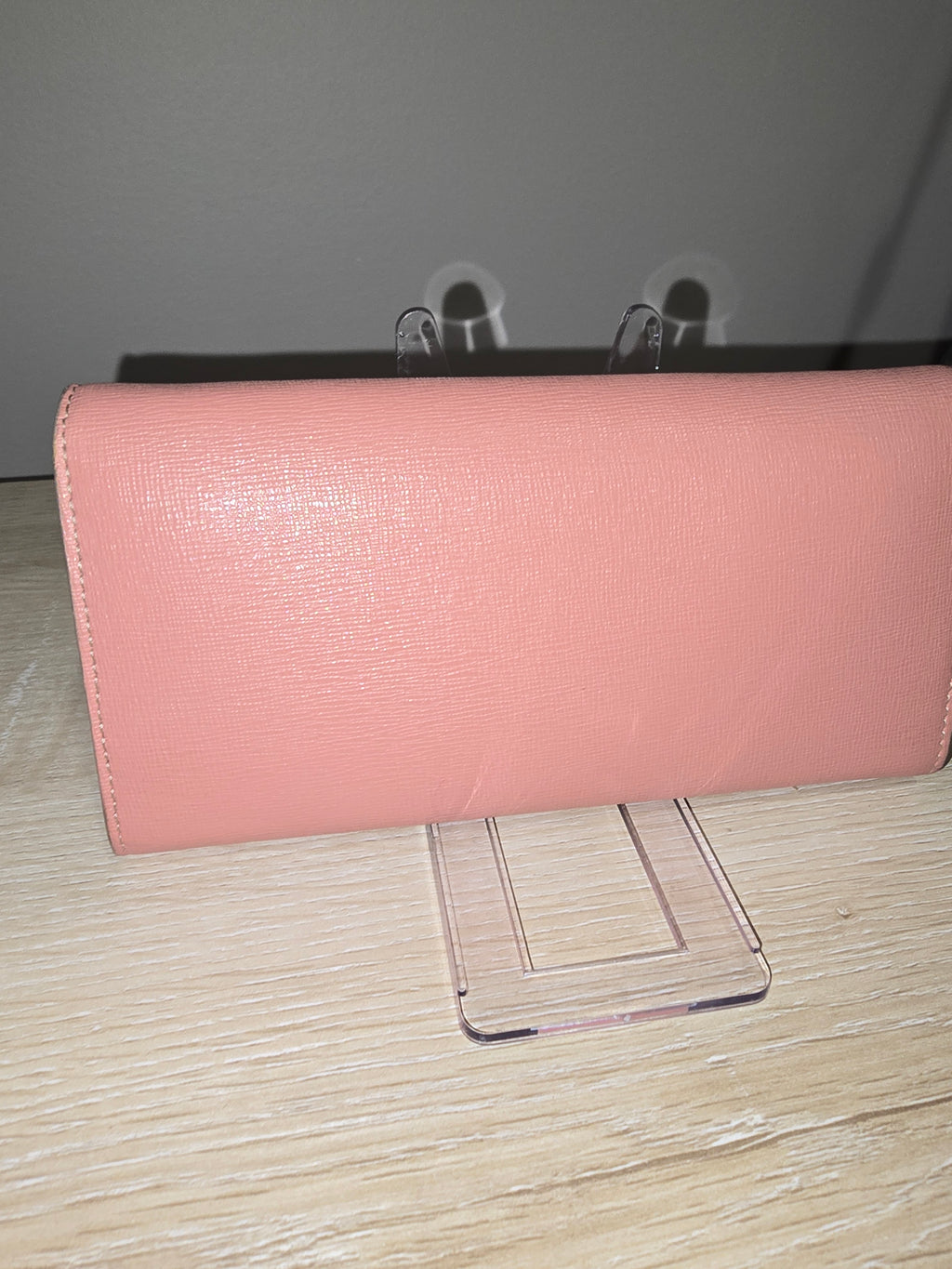 Fendi Leather Monster Wallet with Chain in Pink, Red and Grey