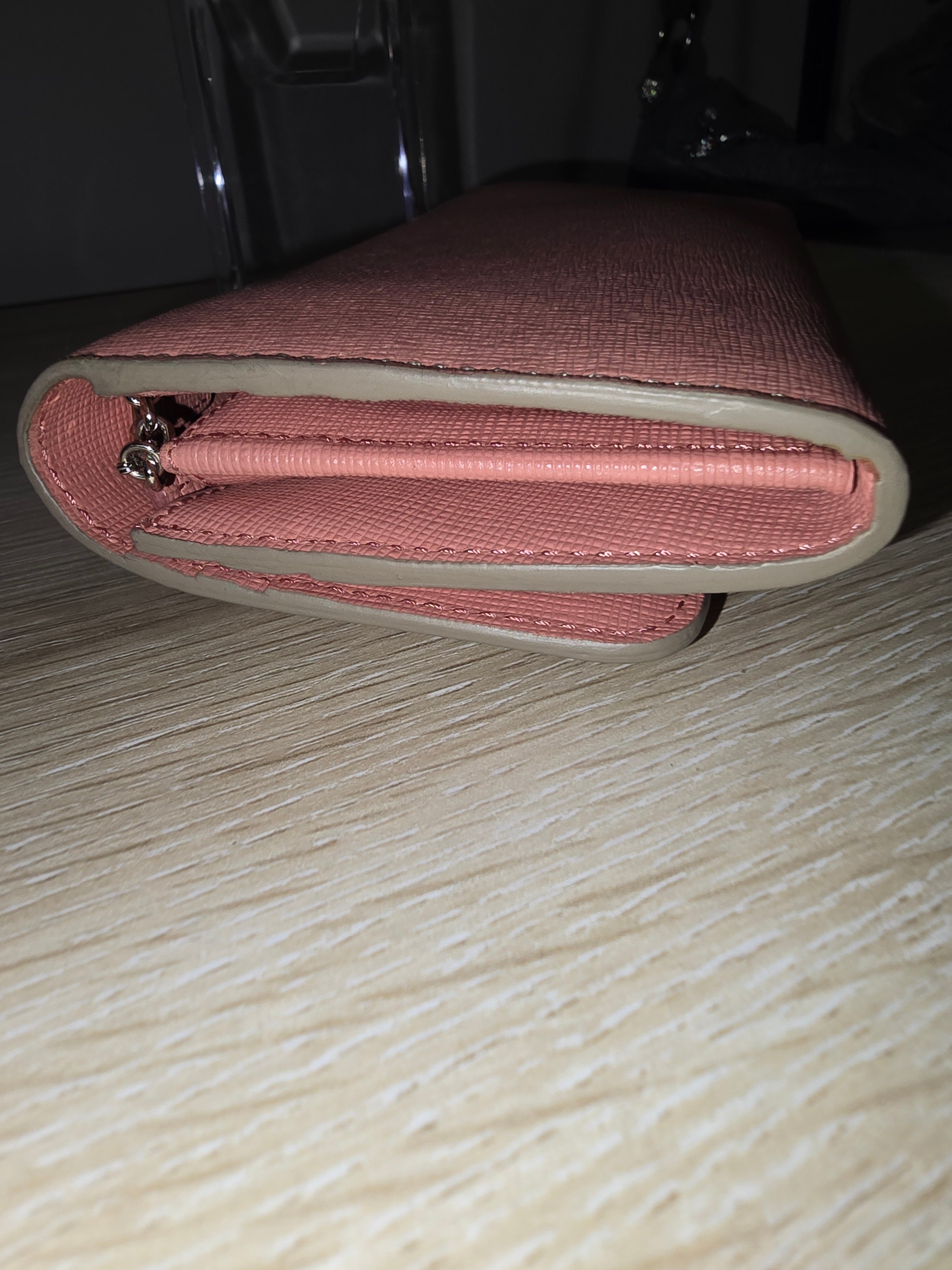 Fendi Leather Monster Wallet with Chain in Pink, Red and Grey