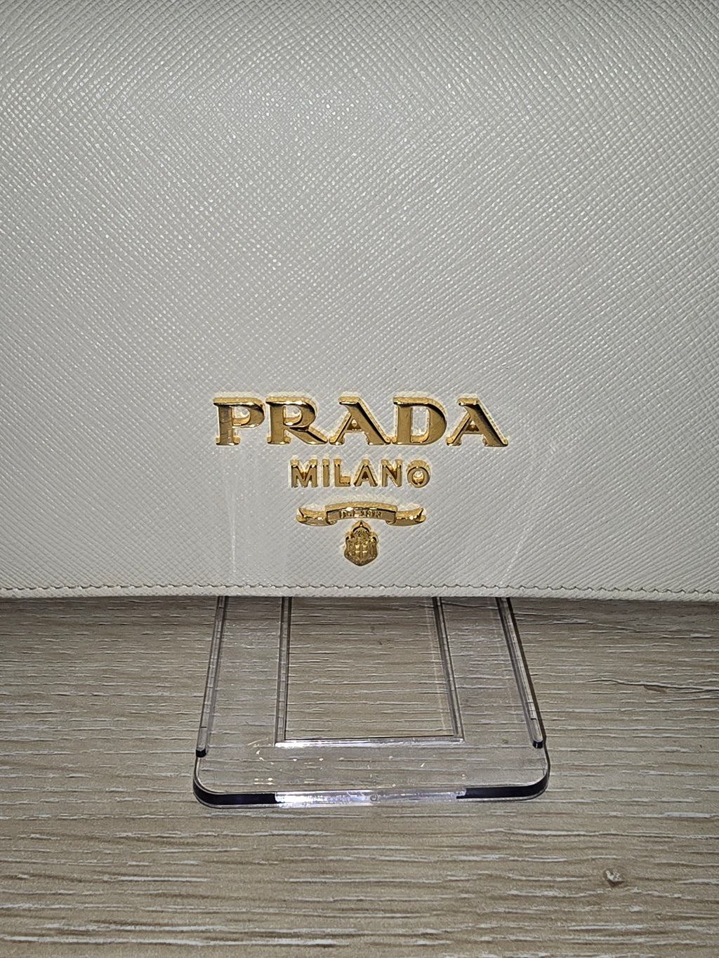 Prada Saffiano Leather Mini Shoulder Bag in White