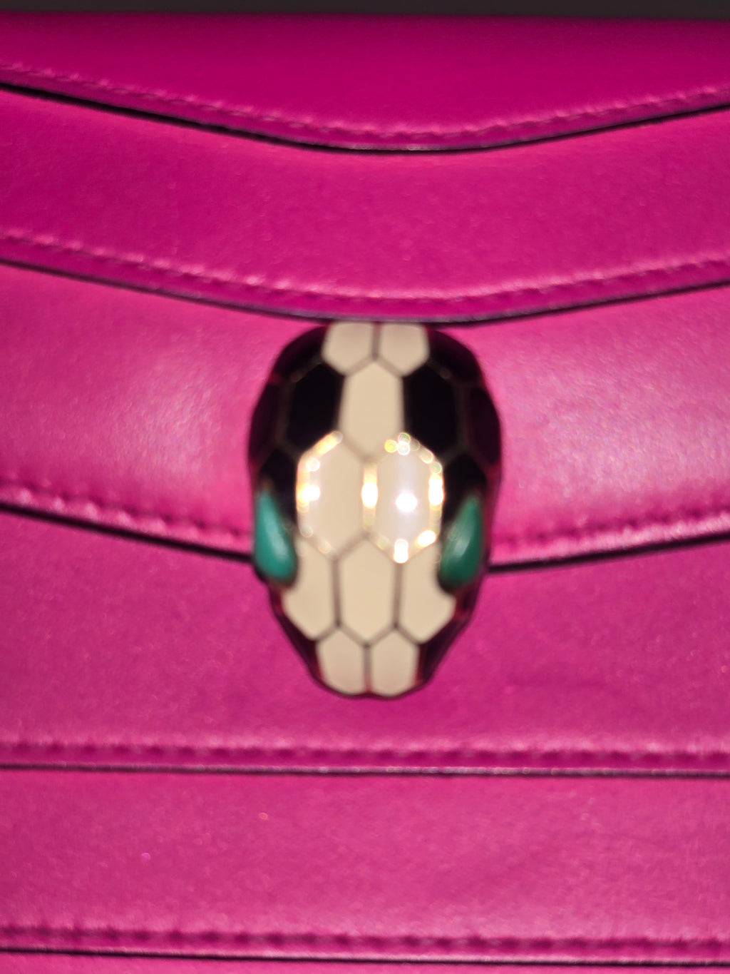 Bvlgari Serpenti Forever Chain Clutch Leather Mini in Pink