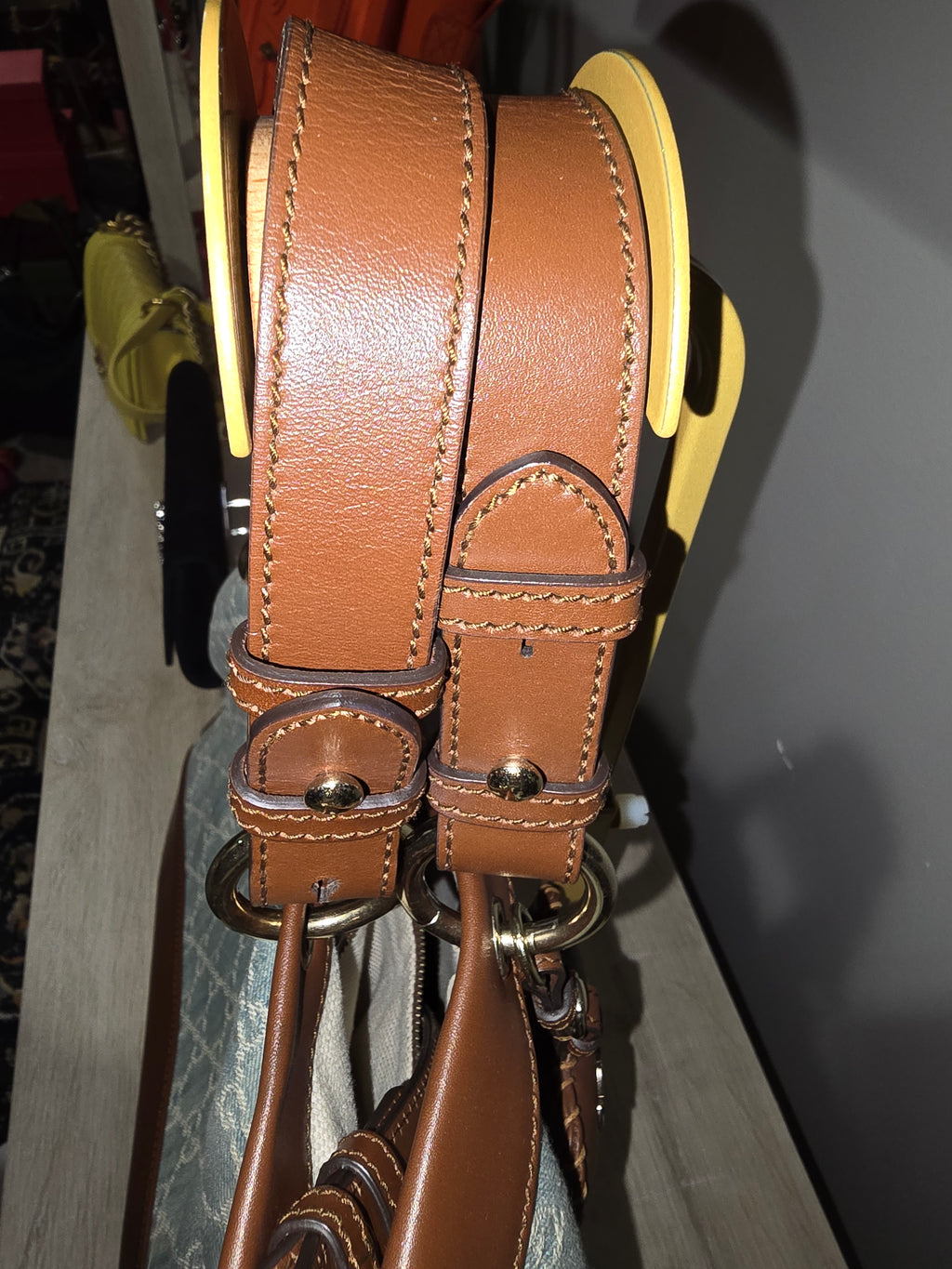 Gucci Denim Valentine Tote in Light Blue