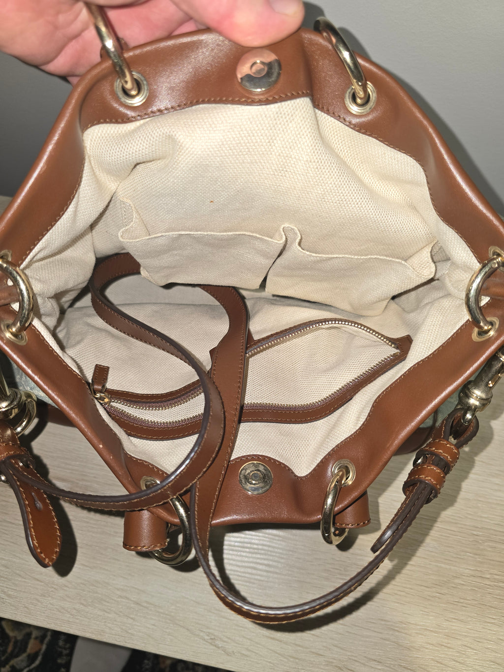 Gucci Denim Valentine Tote in Light Blue