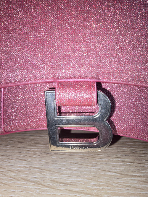 Balenciaga Hourglass Bag in Pink Glitter