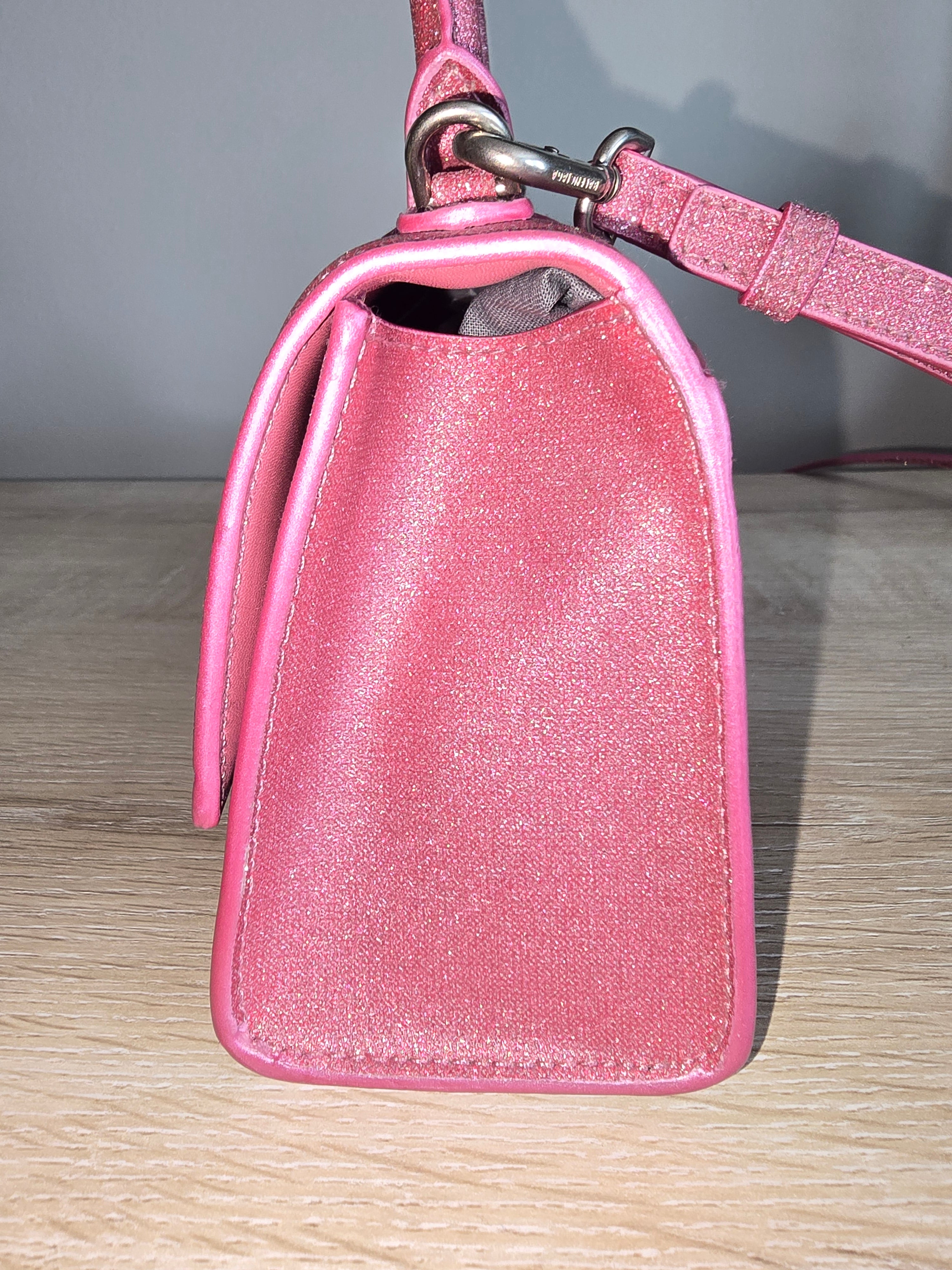 Balenciaga Hourglass Bag in Pink Glitter