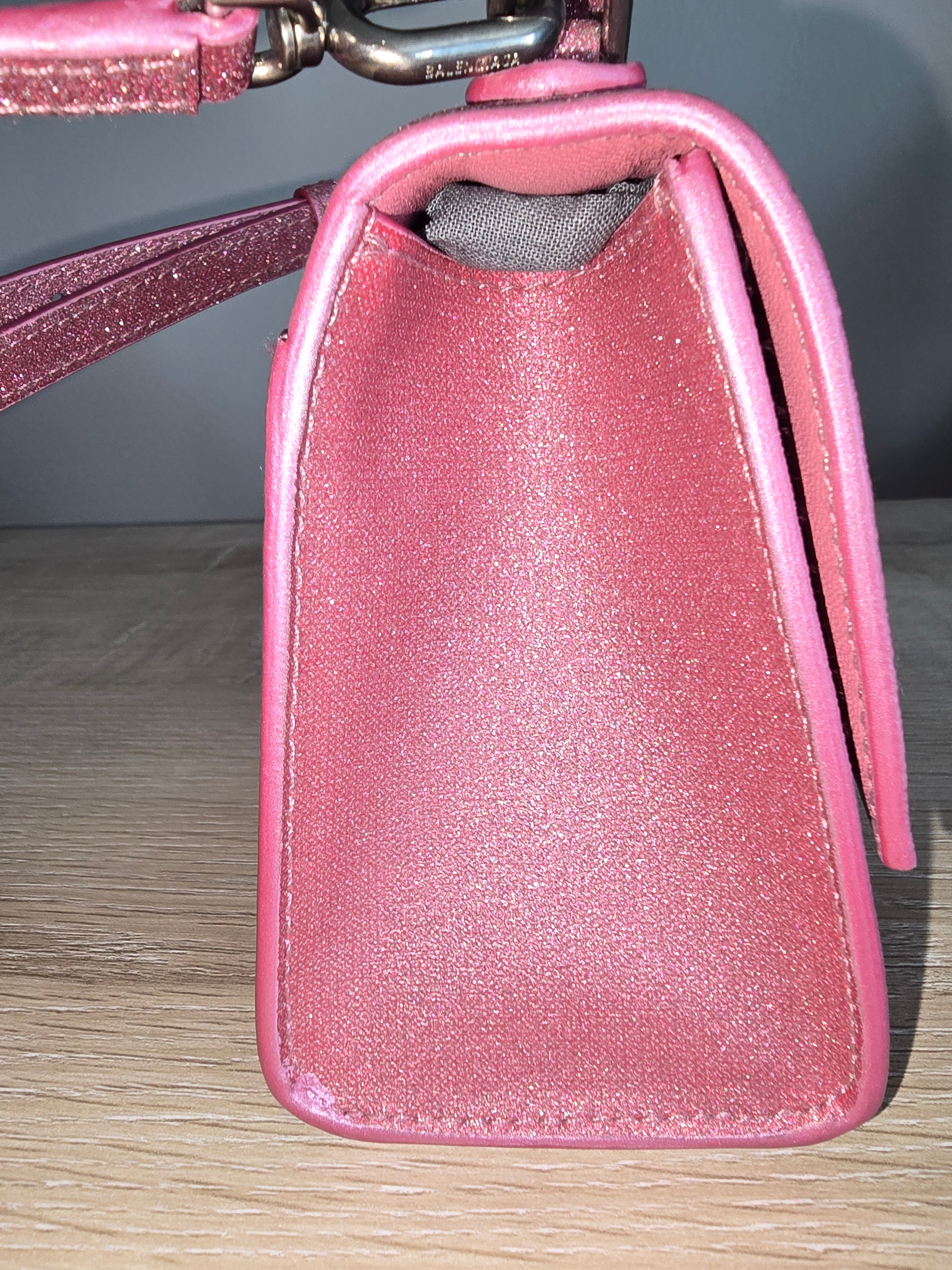 Balenciaga Hourglass Bag in Pink Glitter