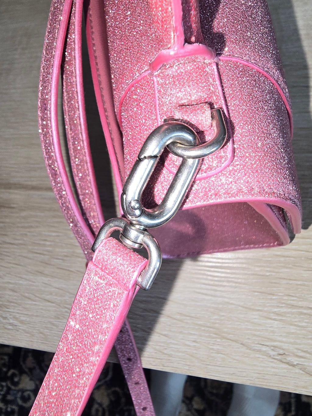 Balenciaga Hourglass Bag in Pink Glitter