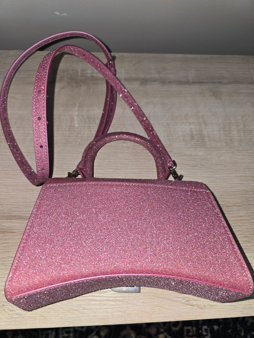 Balenciaga Hourglass Bag in Pink Glitter