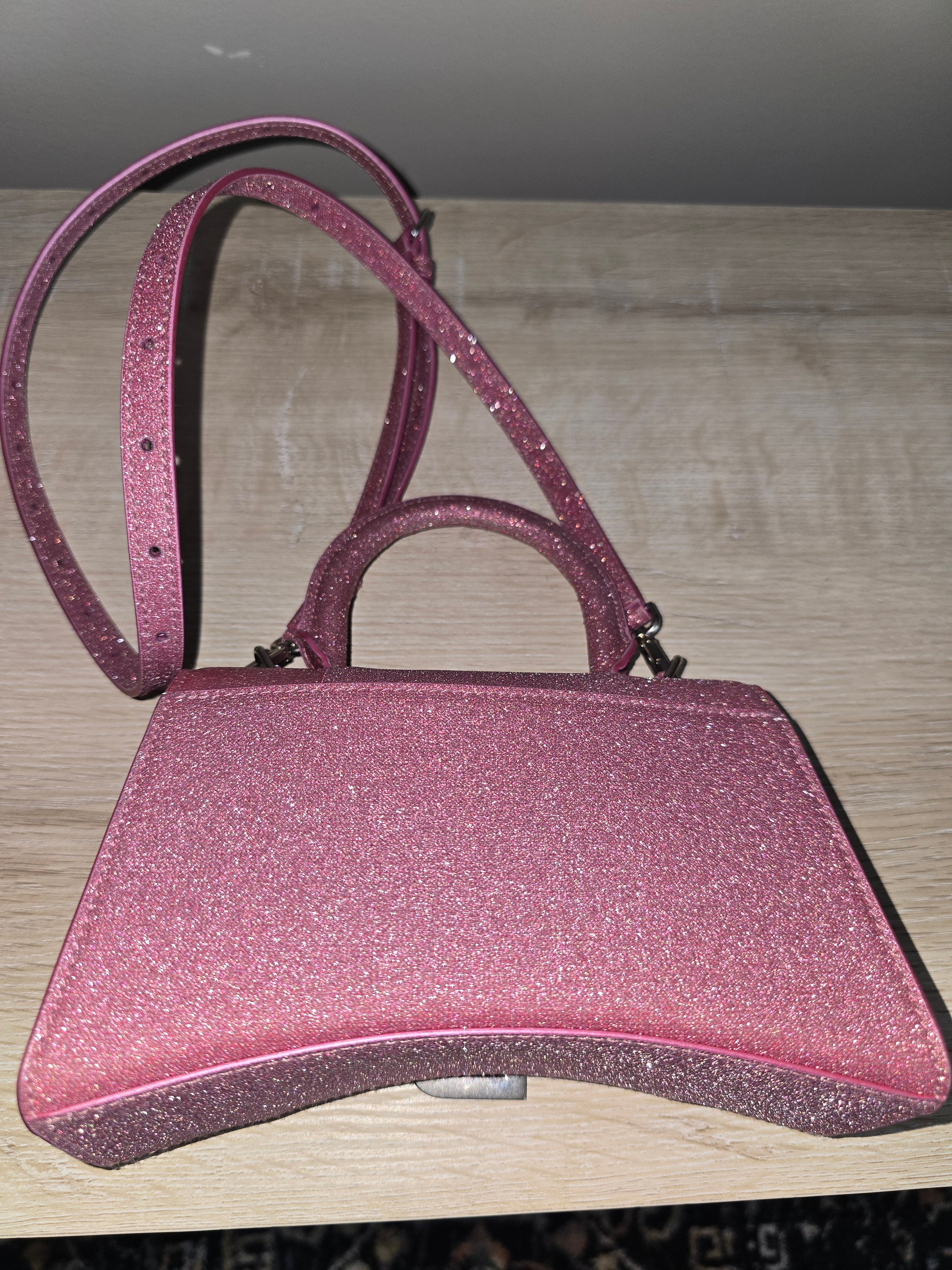 Balenciaga Hourglass Bag in Pink Glitter