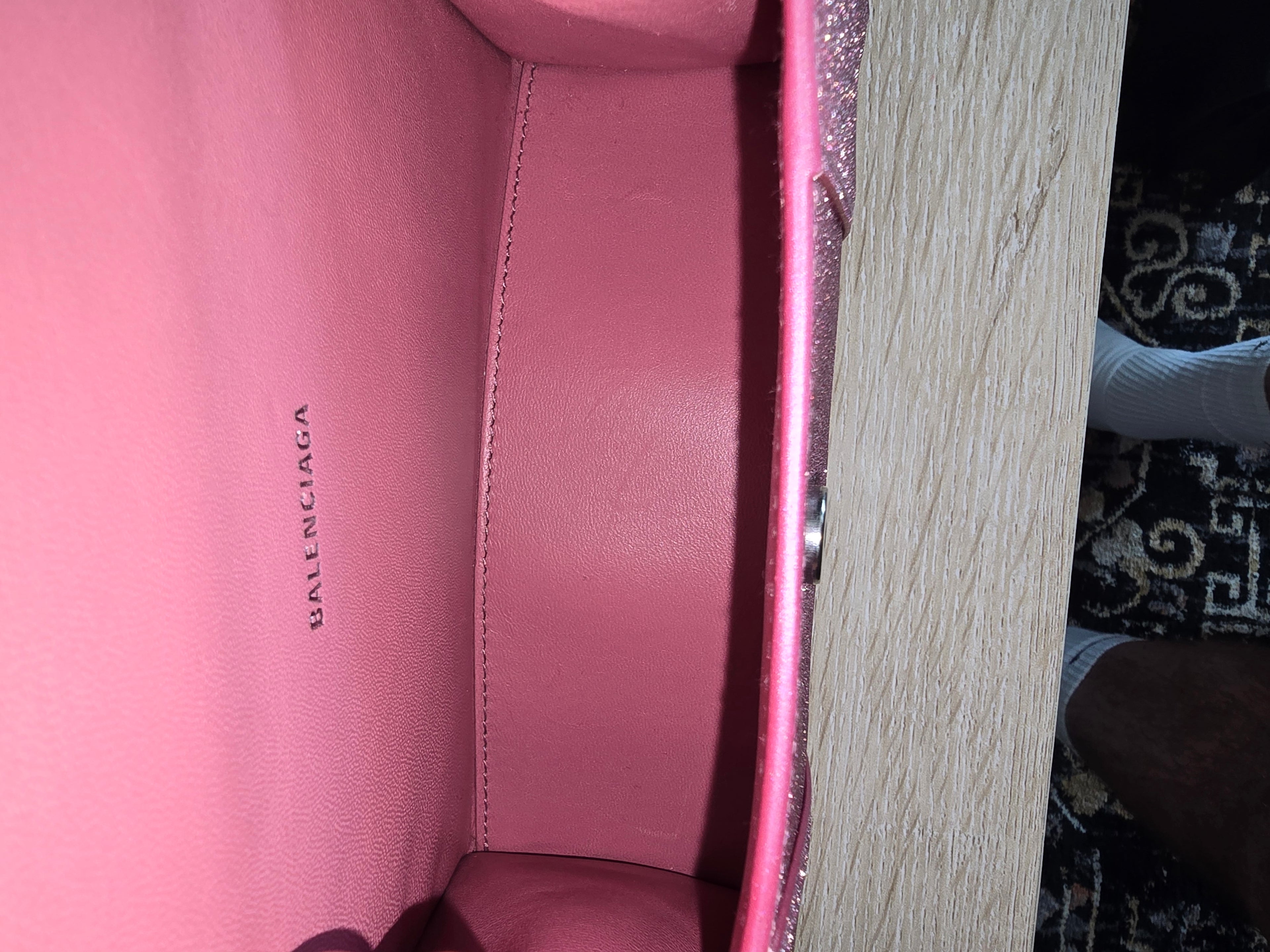 Balenciaga Hourglass Bag in Pink Glitter