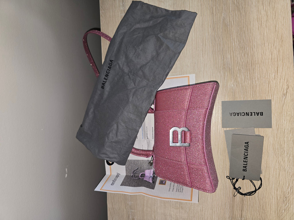 Balenciaga Hourglass Bag in Pink Glitter