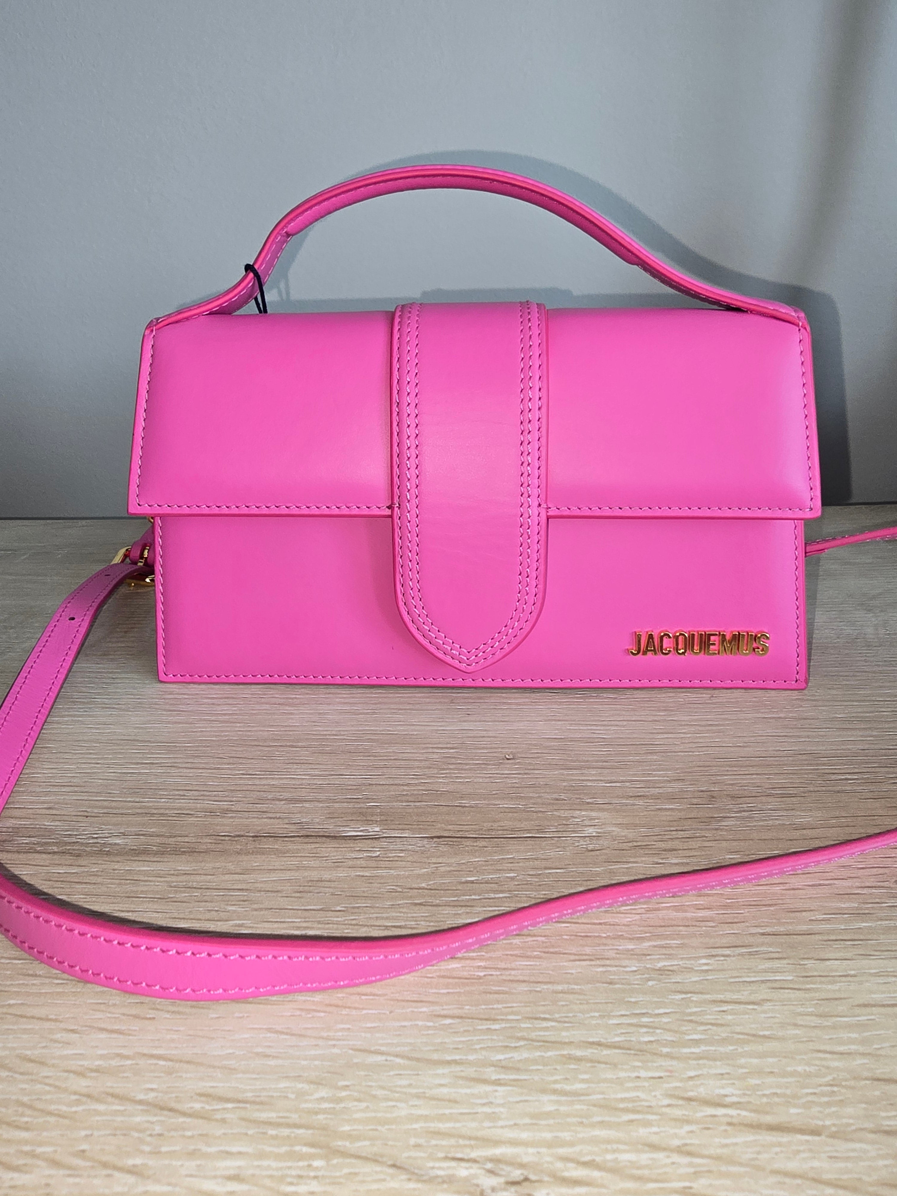 Jacquemus Le Grand Bambino Leather Shoulder Bag in Pink — New With Tags