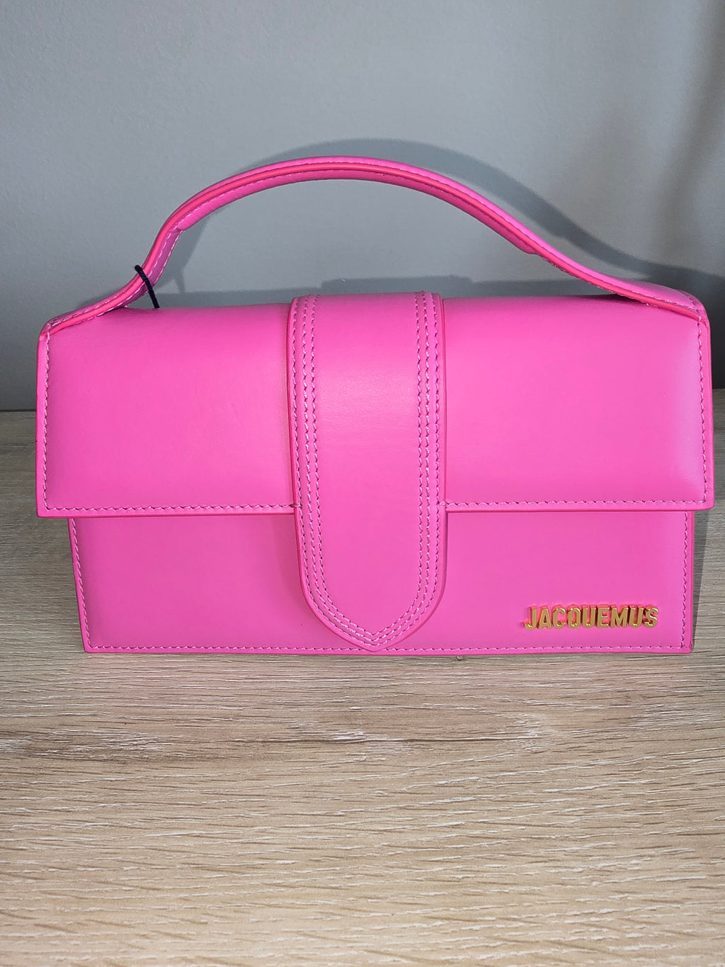 Jacquemus Le Grand Bambino Leather Shoulder Bag in Pink — New With Tags