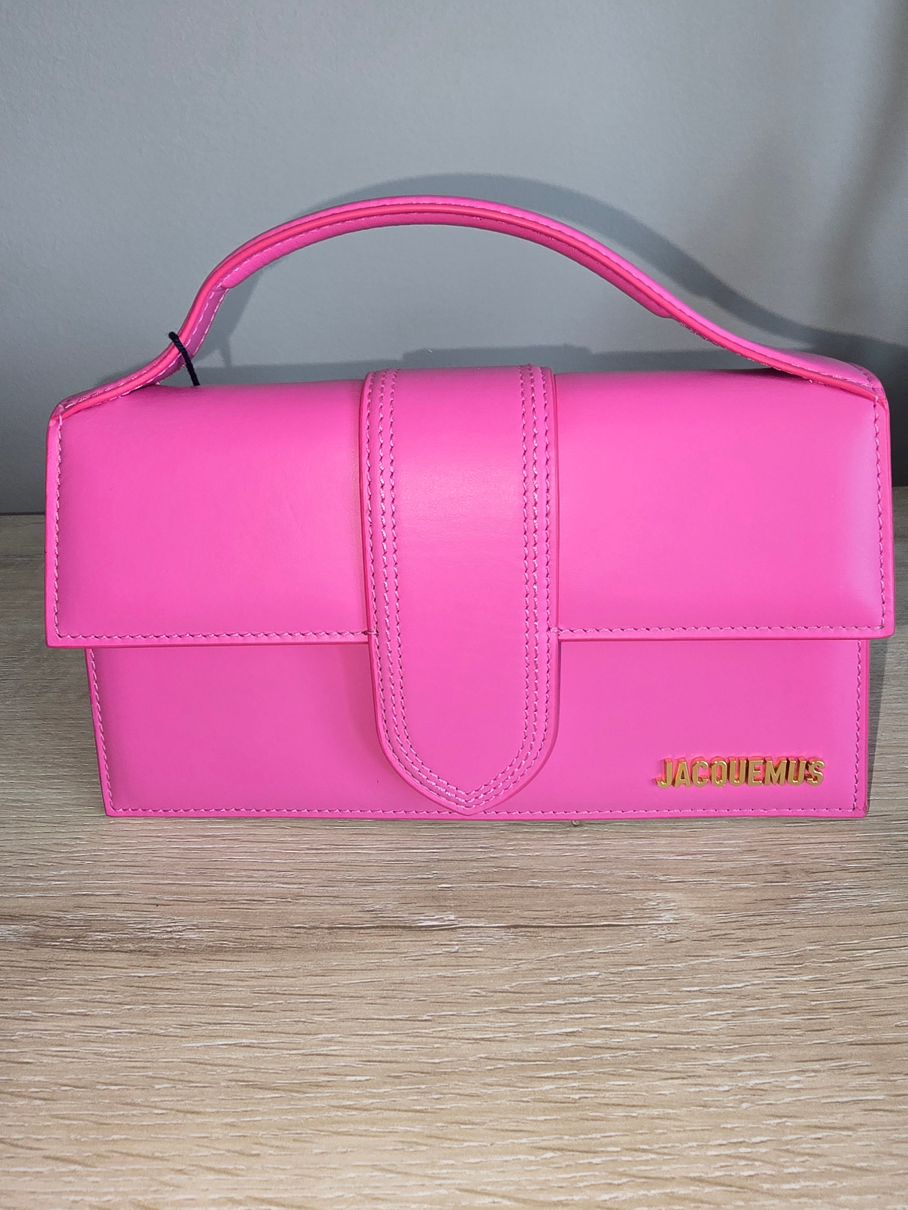 Jacquemus Le Grand Bambino Leather Shoulder Bag in Pink — New With Tags