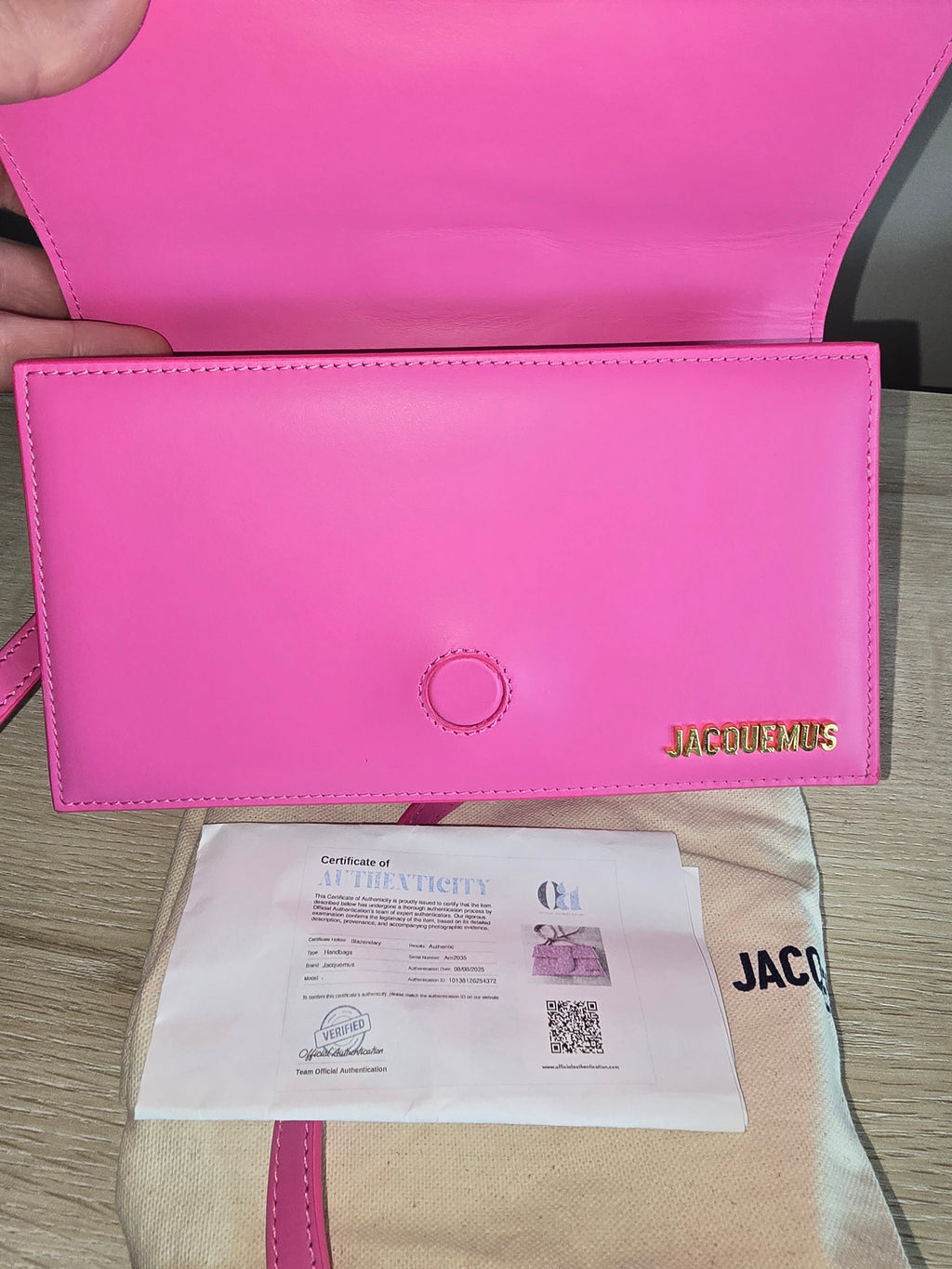 Jacquemus Le Grand Bambino Leather Shoulder Bag in Pink — New With Tags
