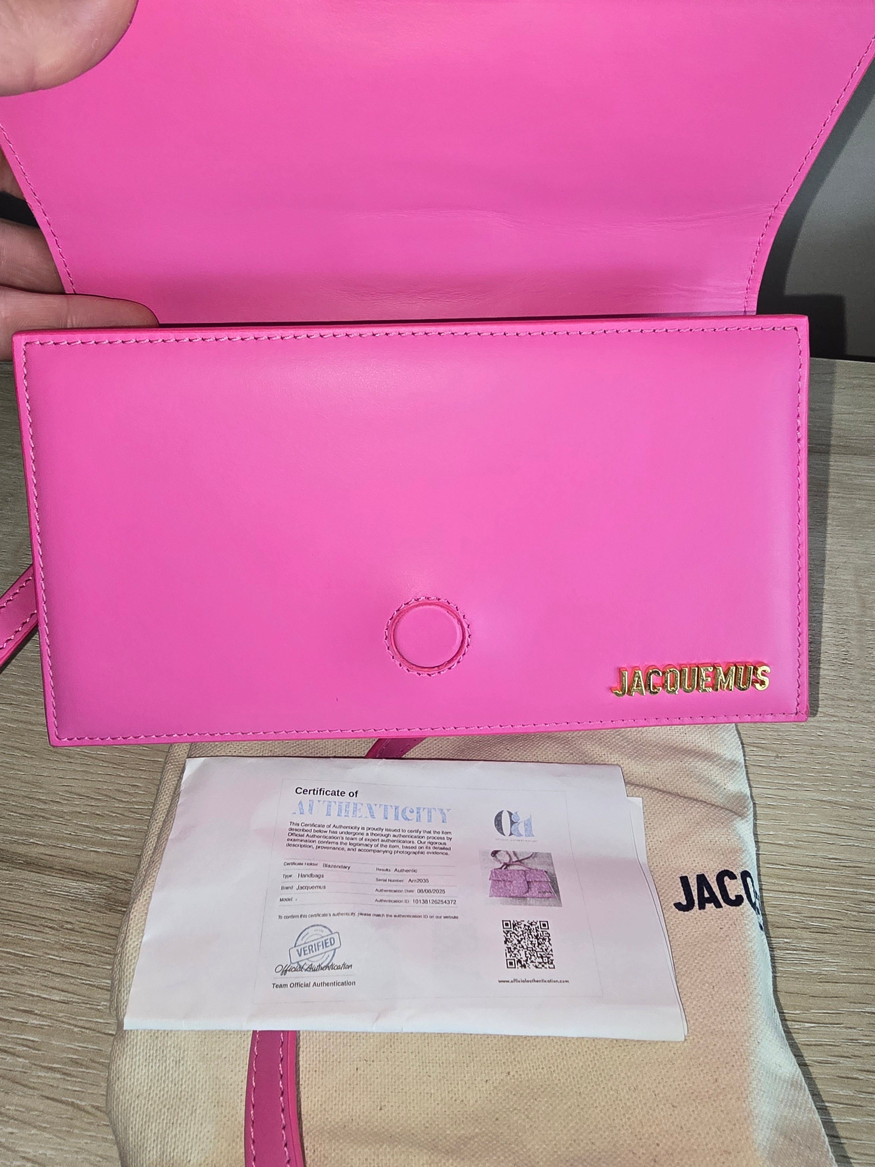 Jacquemus Le Grand Bambino Leather Shoulder Bag in Pink — New With Tags