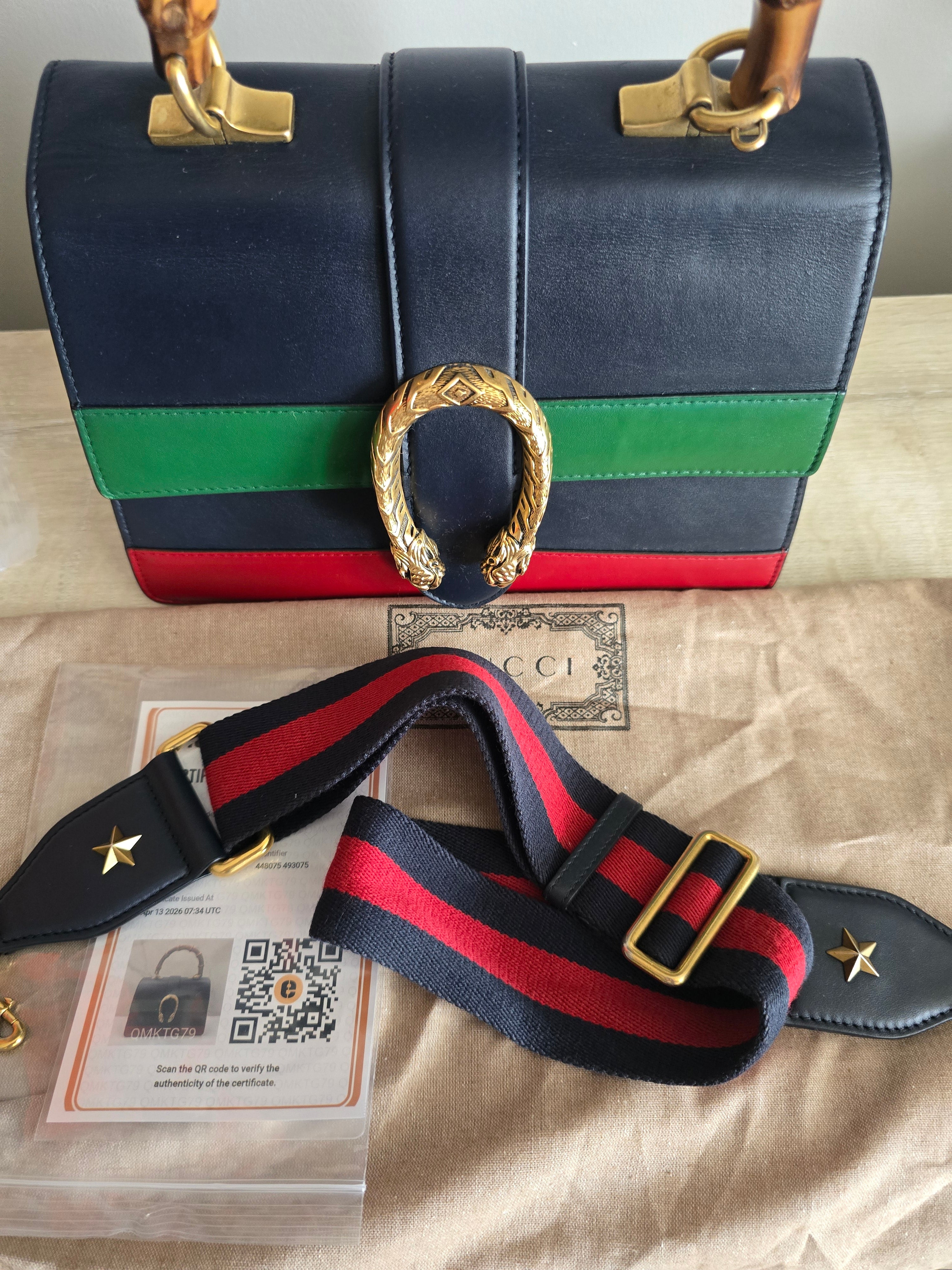 Gucci Dionysus Bamboo Top Handle Bag Colorblock Leather Medium