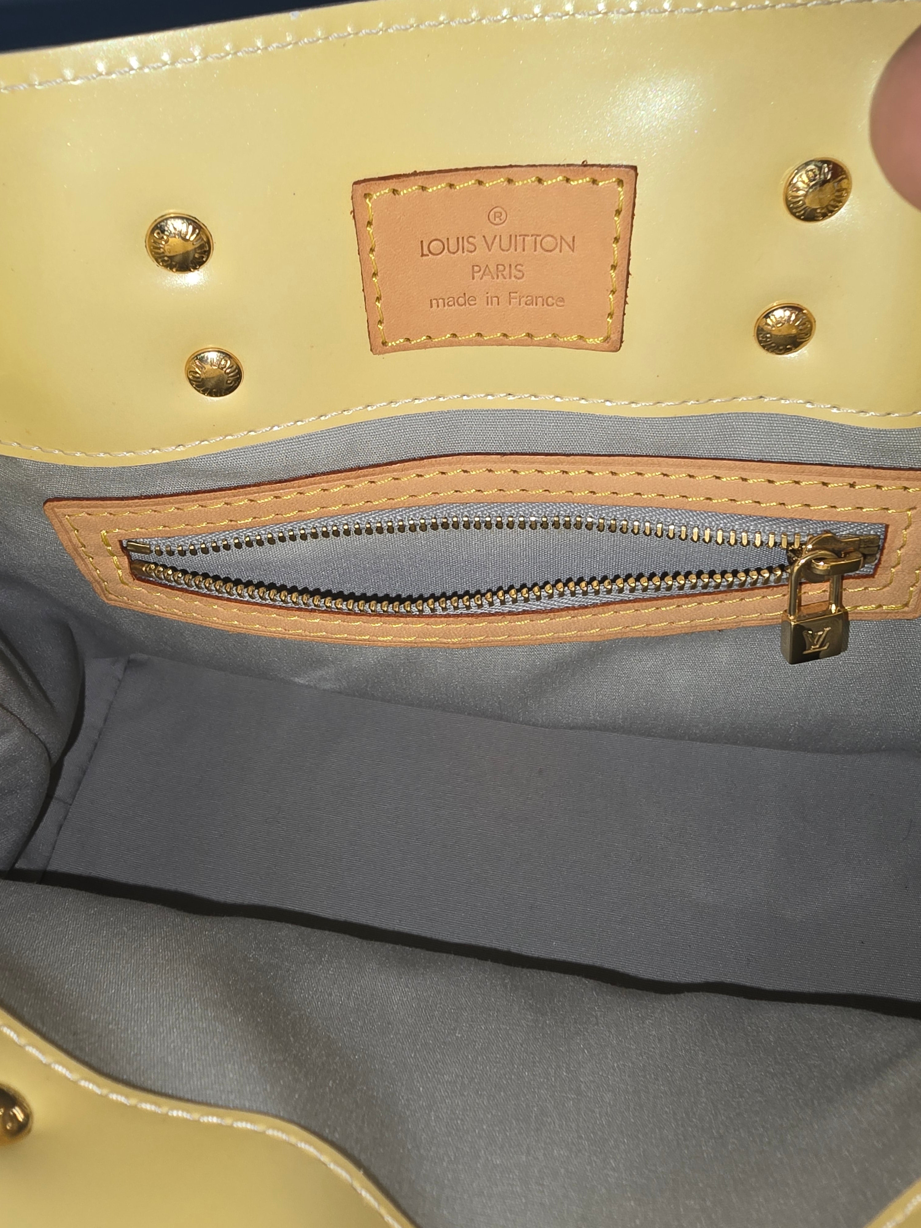 Louis Vuitton Vernis Patent Leather Reade PM in Yellow
