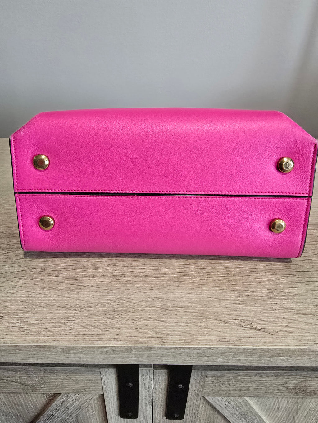 Salvatore Ferragamo Trifolio Large Leather Two Way Bag in Pink and Gold