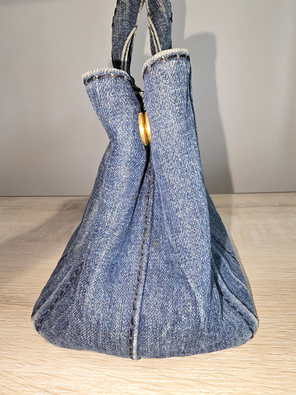 Prada Canapa Convertible Tote — Denim Medium