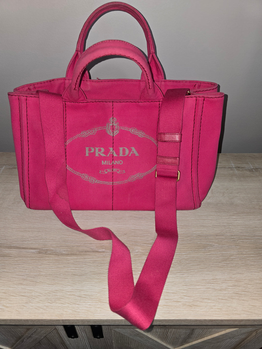 Prada Canapa Canvas Tote Bag — Large