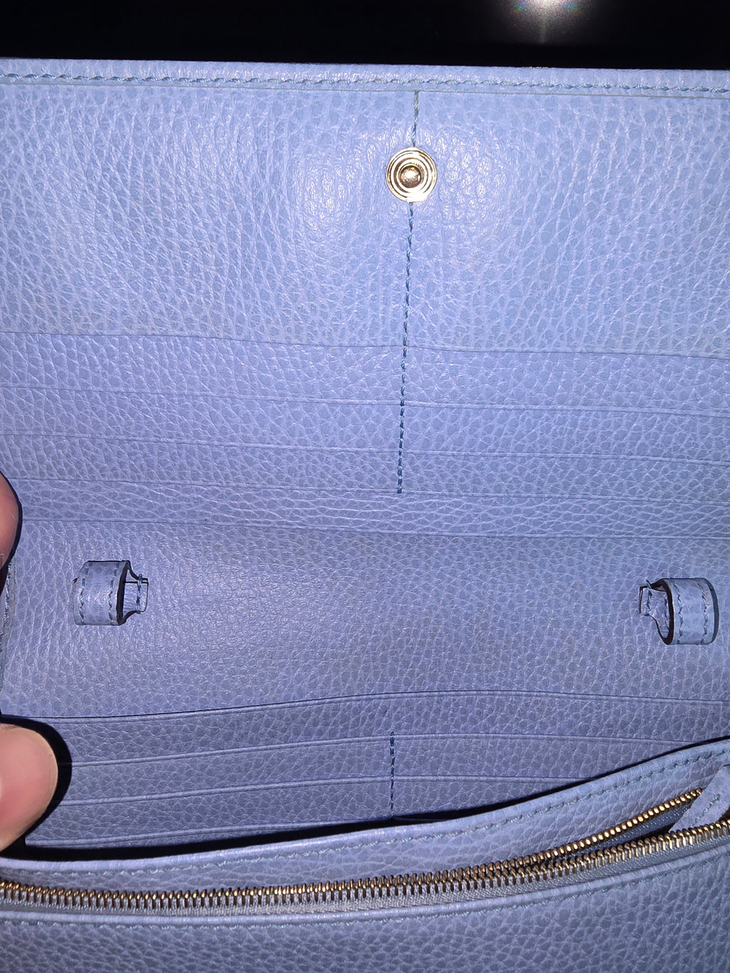 Gucci Swing Wallet on Strap — Baby Blue