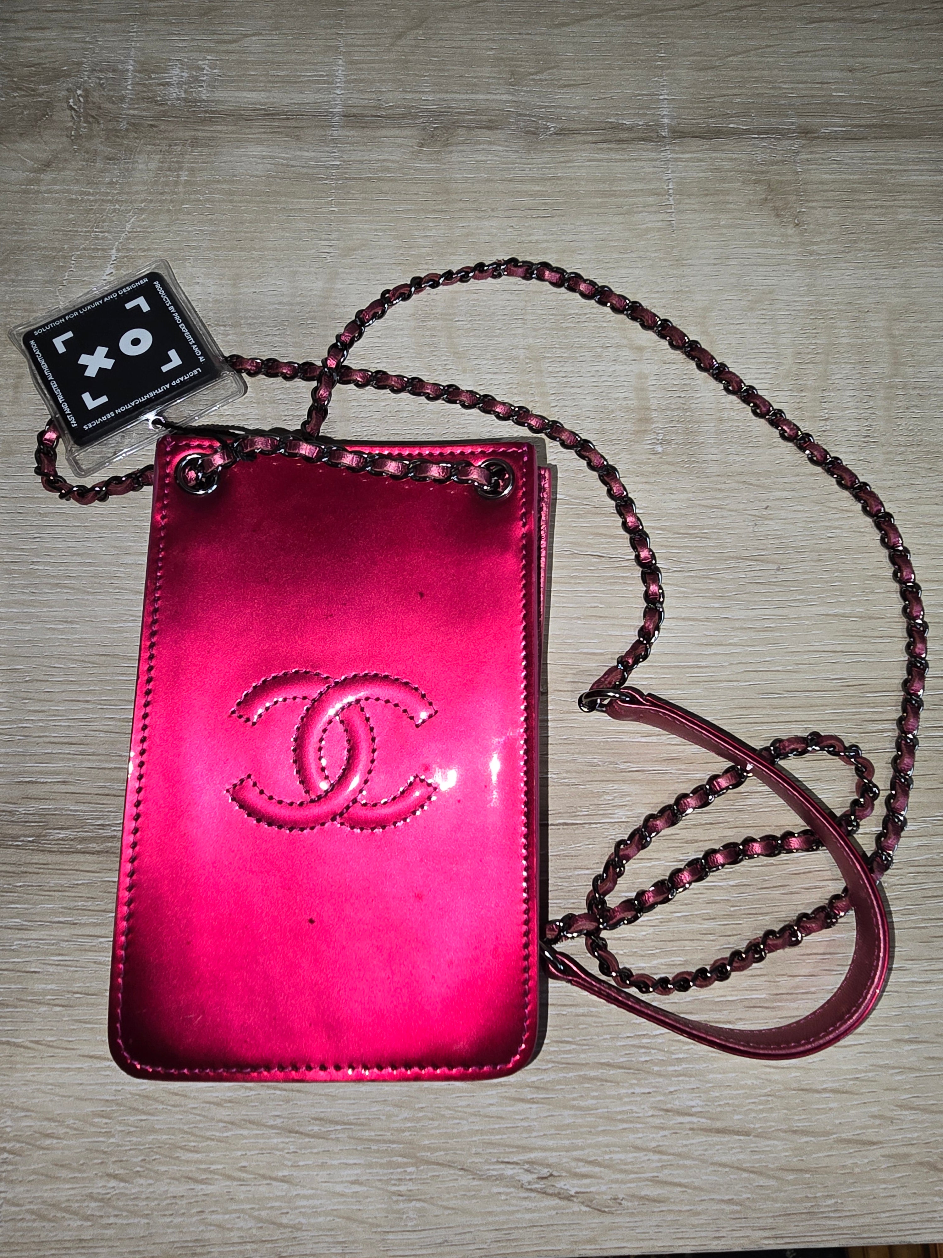 Chanel Pink Patent Leather Cell Phone Crossbody