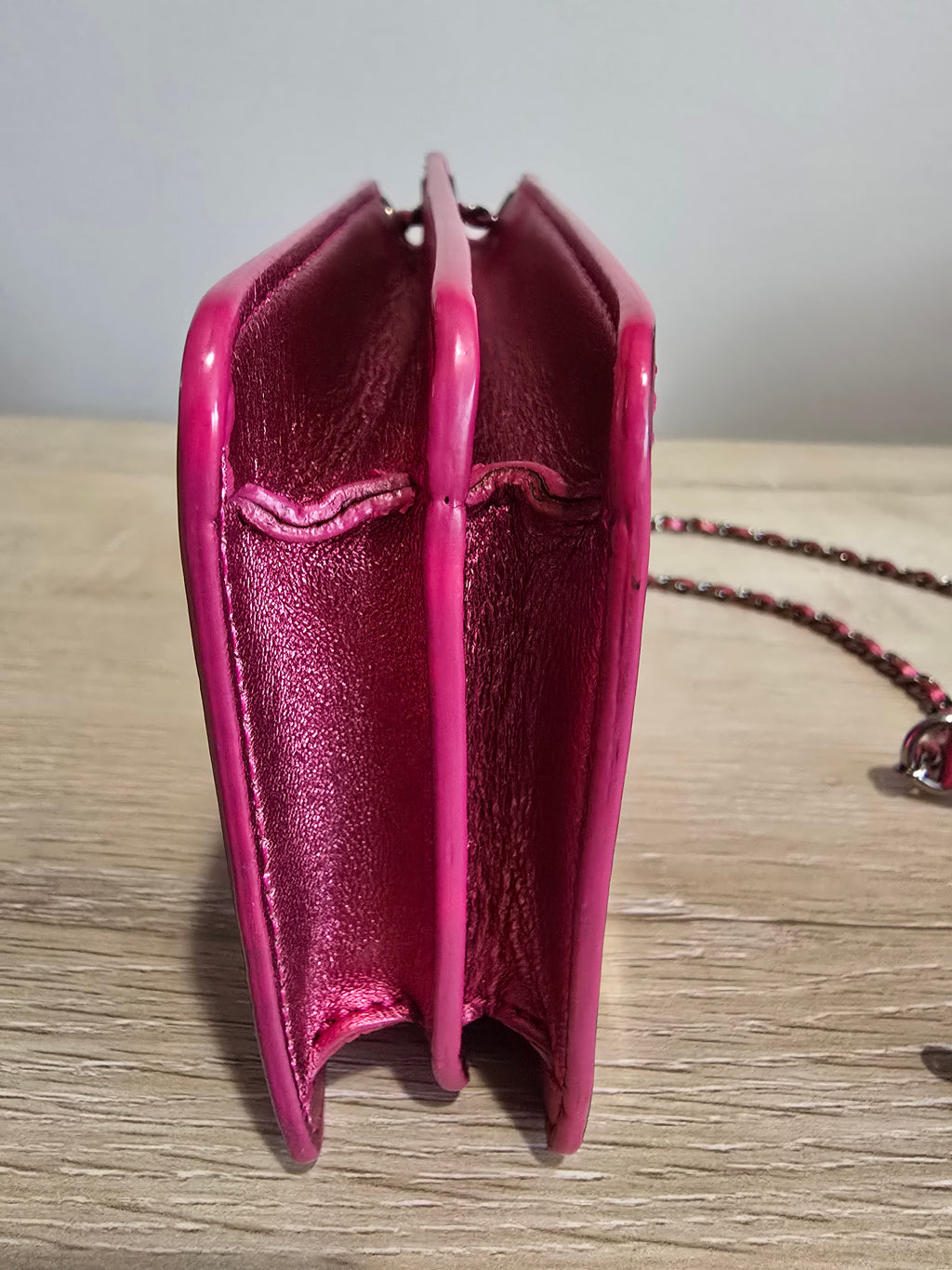 Chanel Pink Patent Leather Cell Phone Crossbody