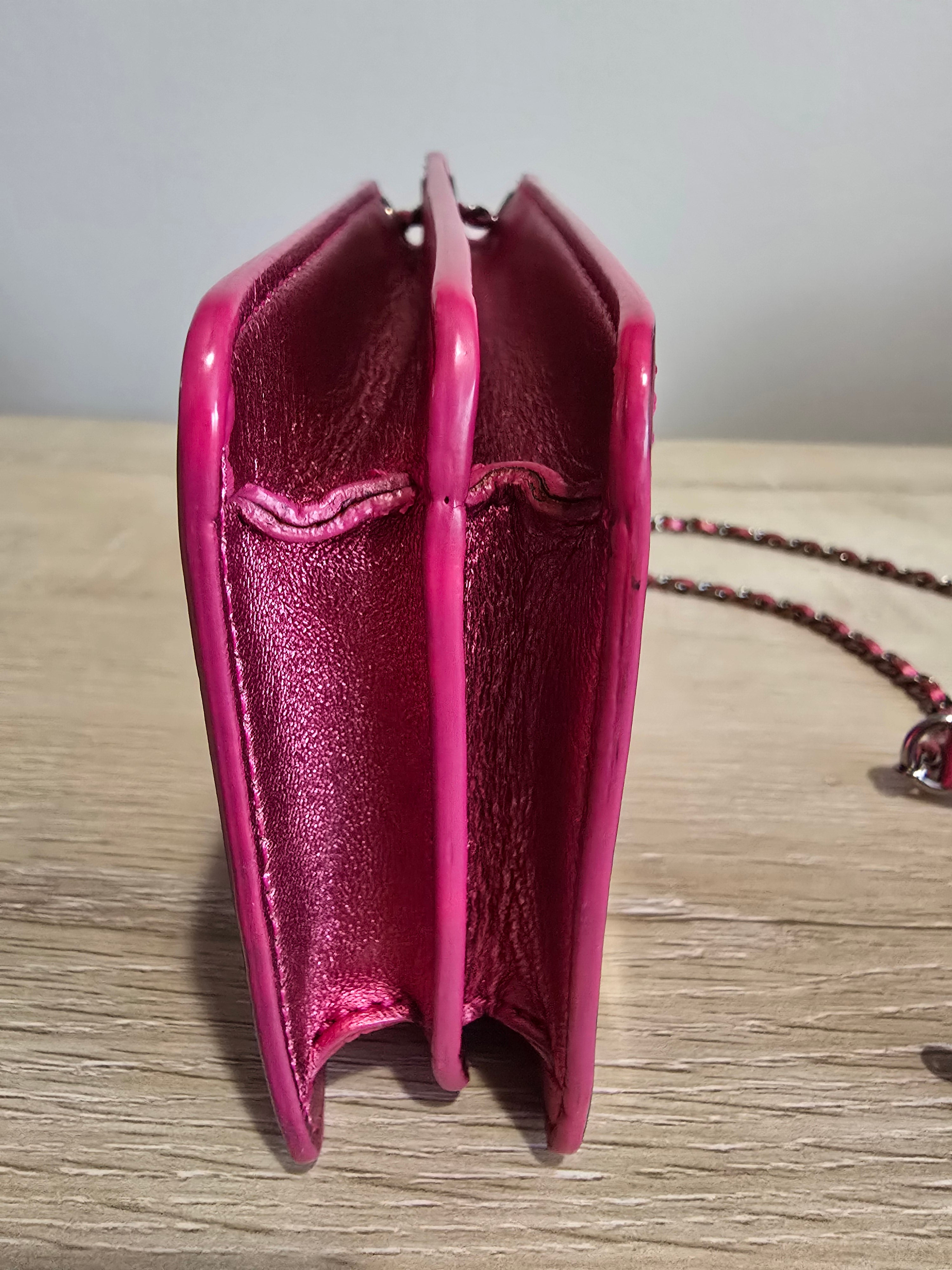 Chanel Pink Patent Leather Cell Phone Crossbody
