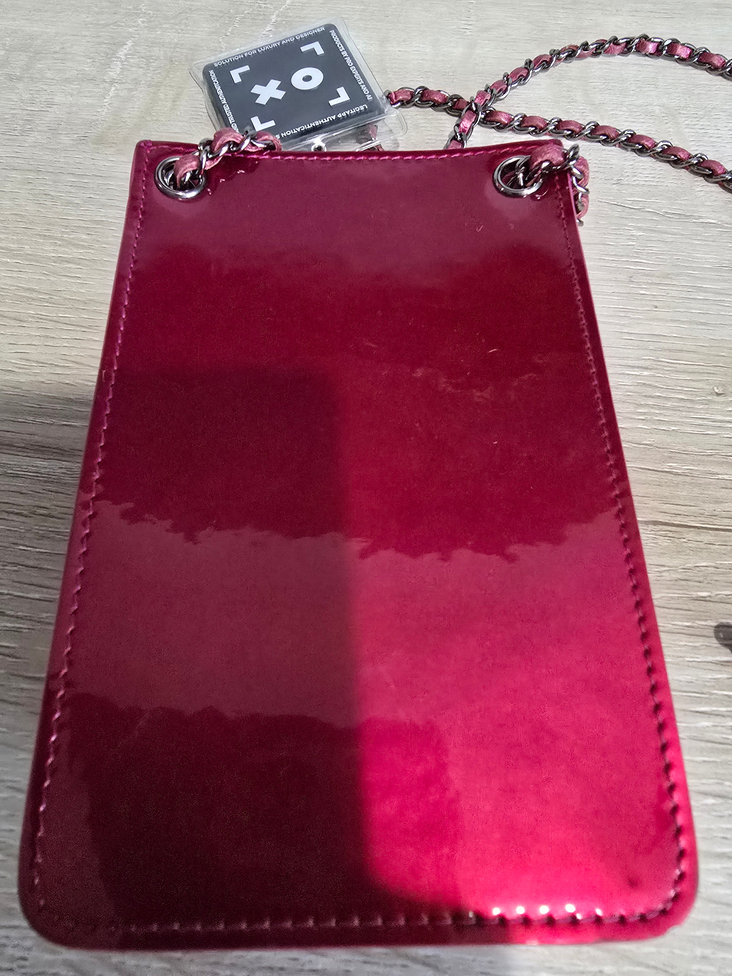 Chanel Pink Patent Leather Cell Phone Crossbody