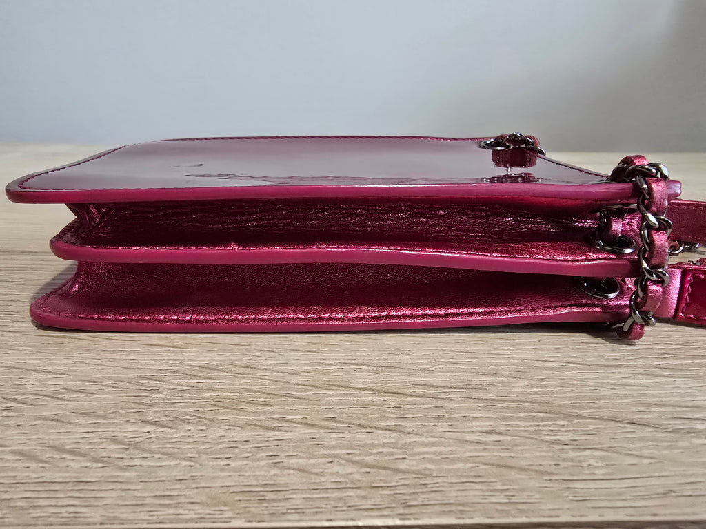 Chanel Pink Patent Leather Cell Phone Crossbody