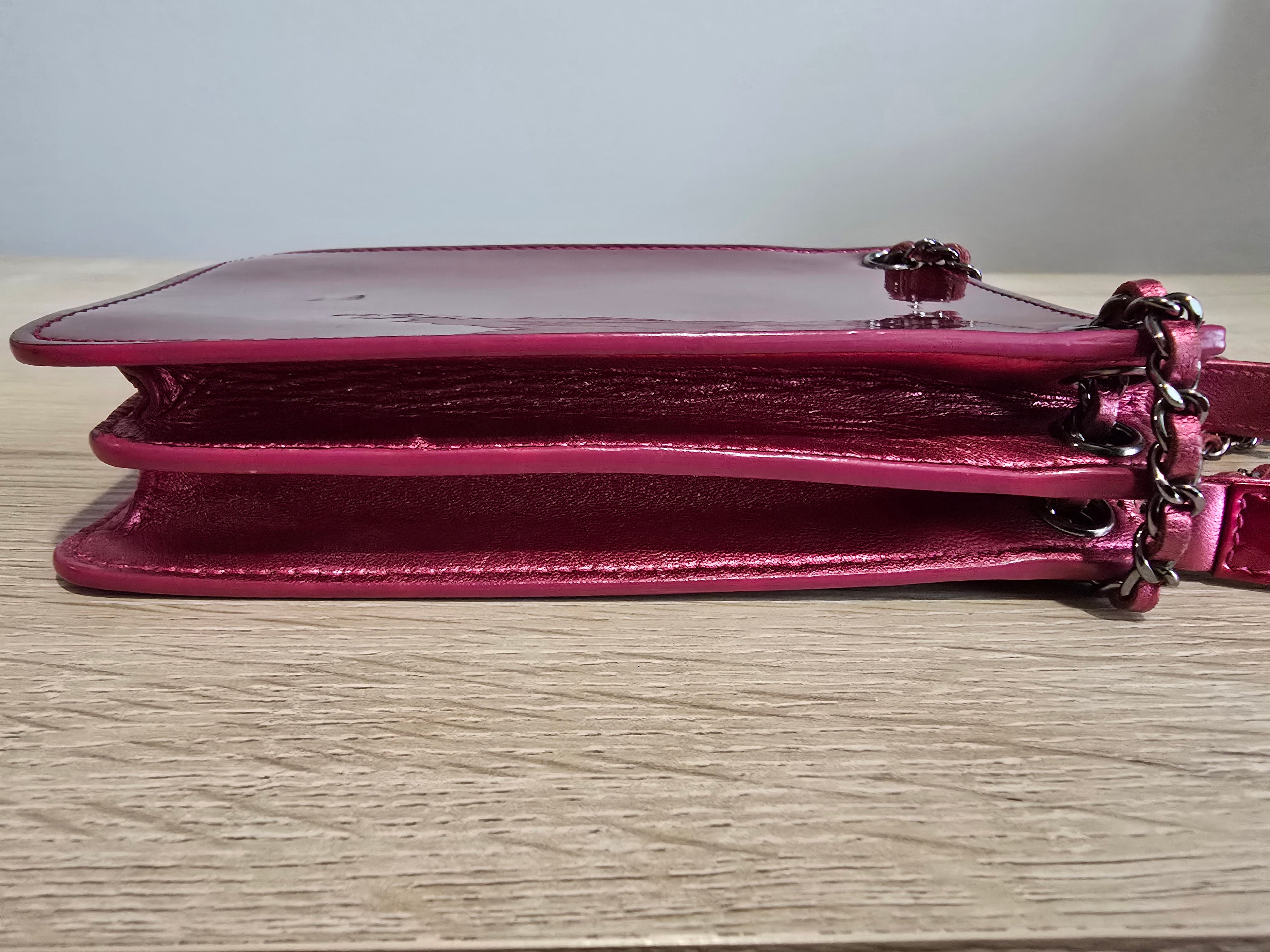 Chanel Pink Patent Leather Cell Phone Crossbody